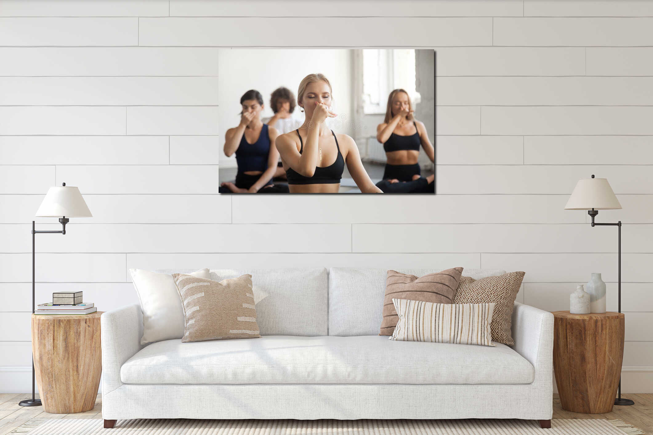 Canvas hanging interior mockup