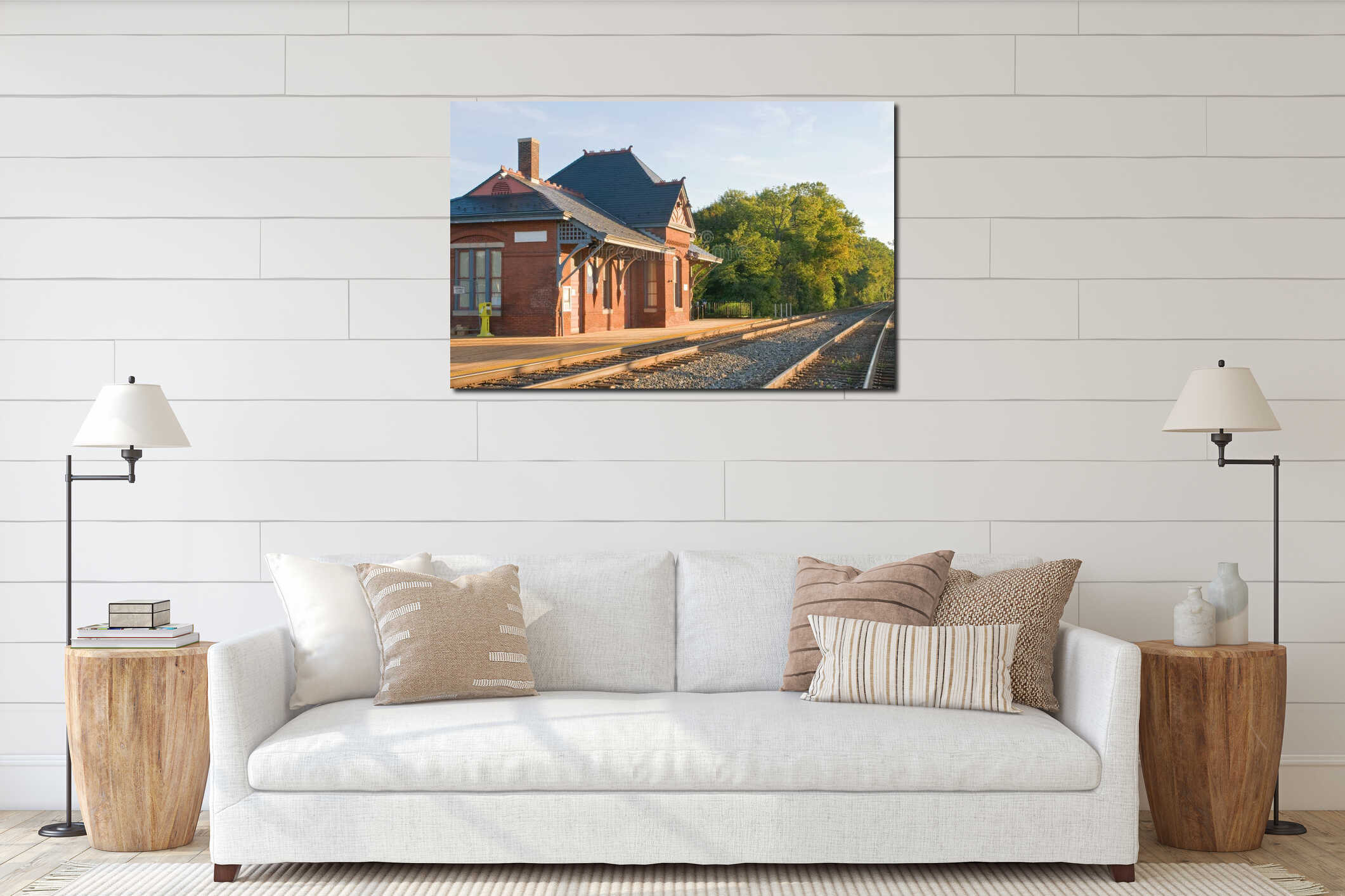 Canvas hanging interior mockup