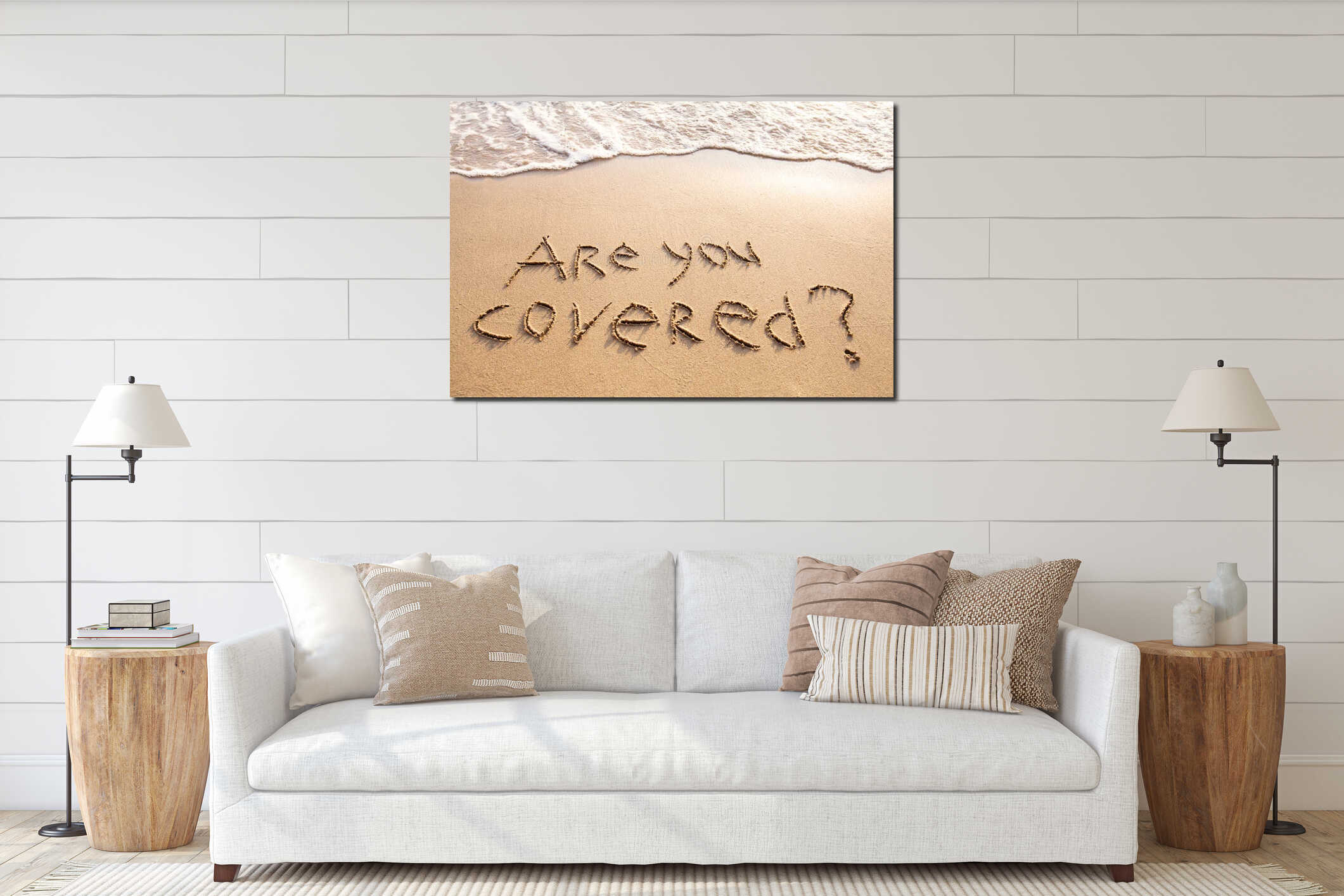 Canvas hanging interior mockup