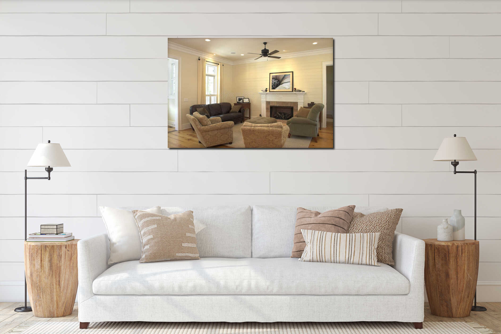 Canvas hanging interior mockup