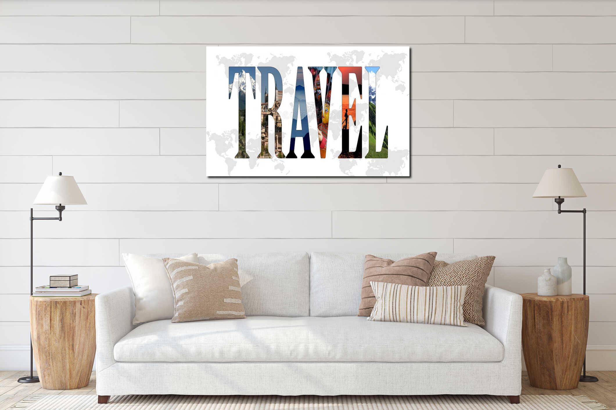 Canvas hanging interior mockup