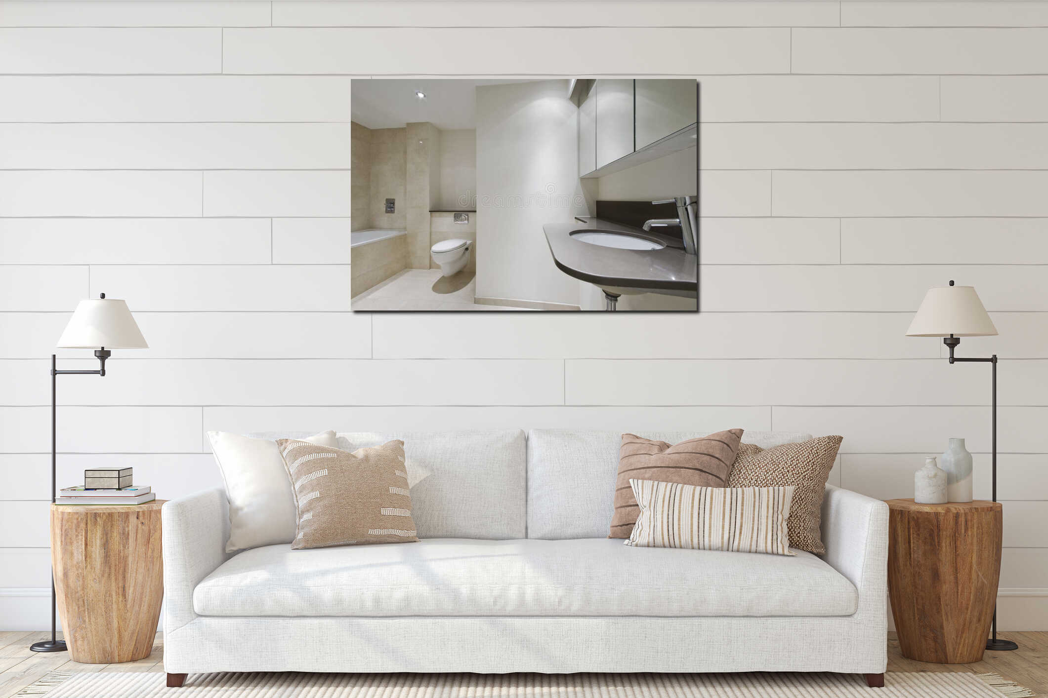 Canvas hanging interior mockup