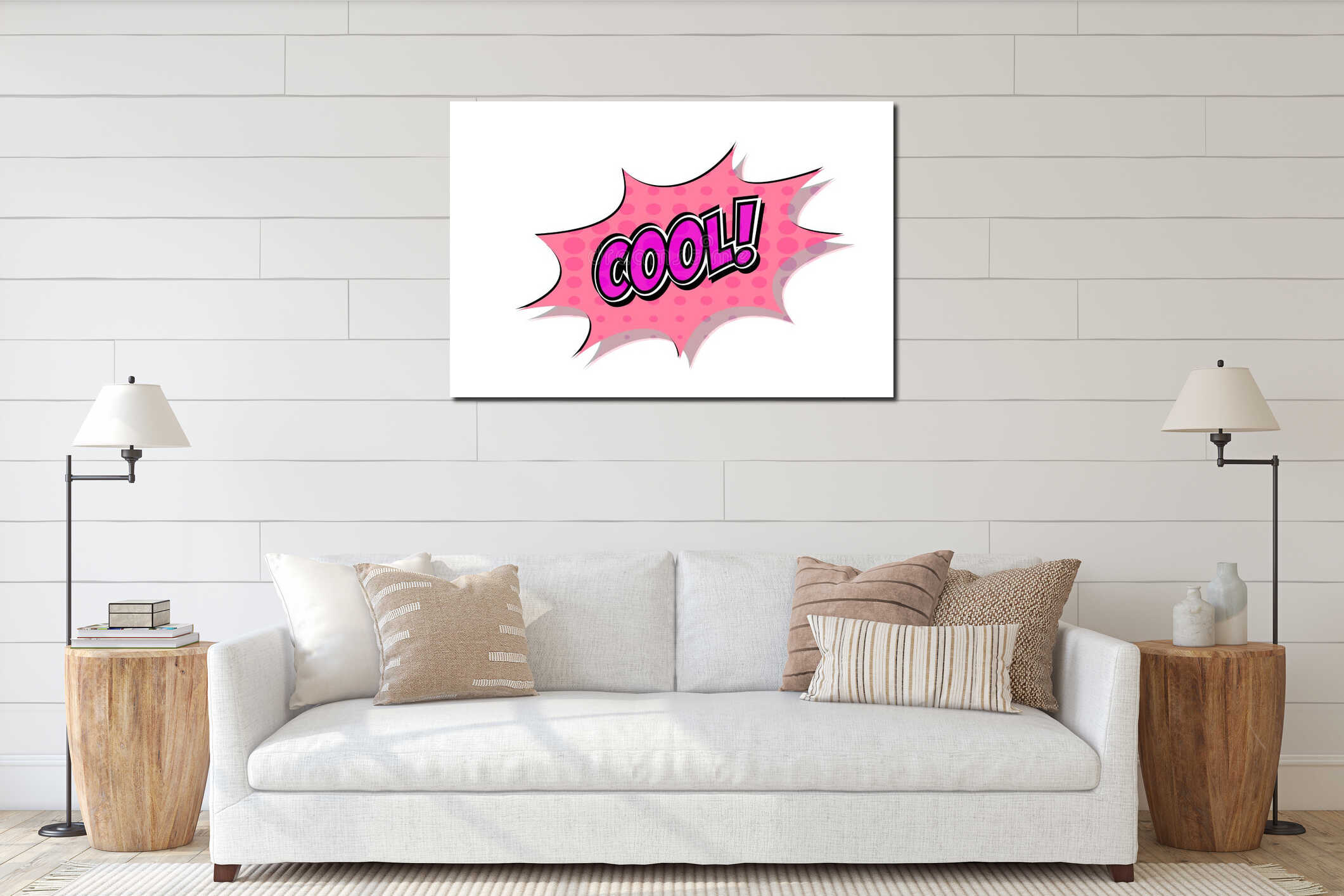 Canvas hanging interior mockup