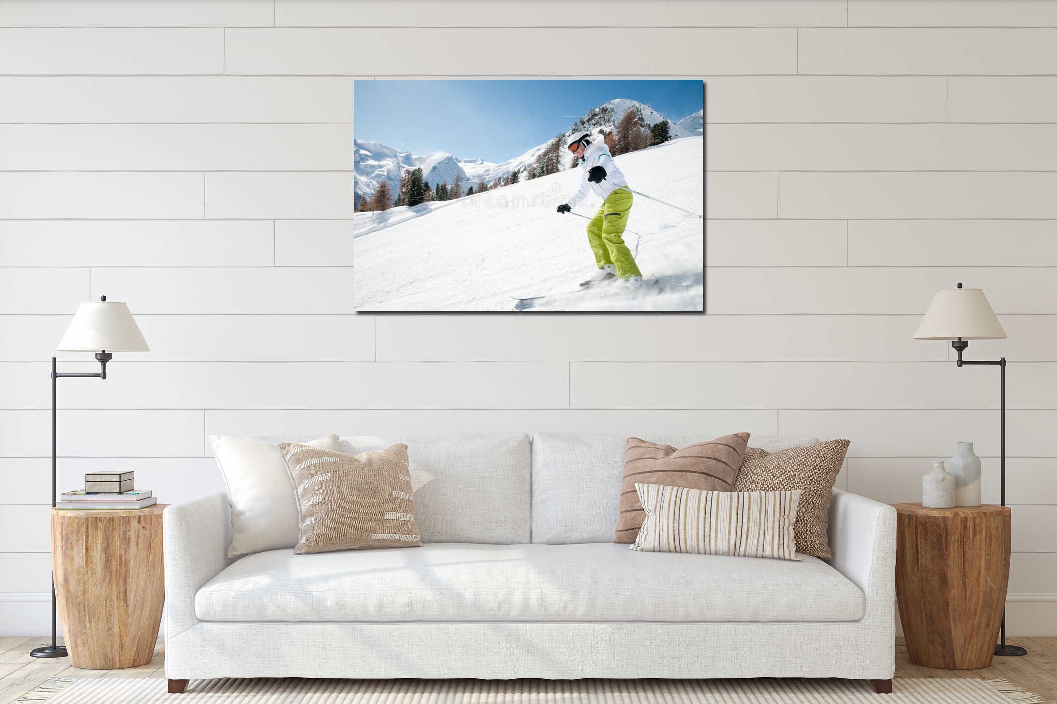 Canvas hanging interior mockup