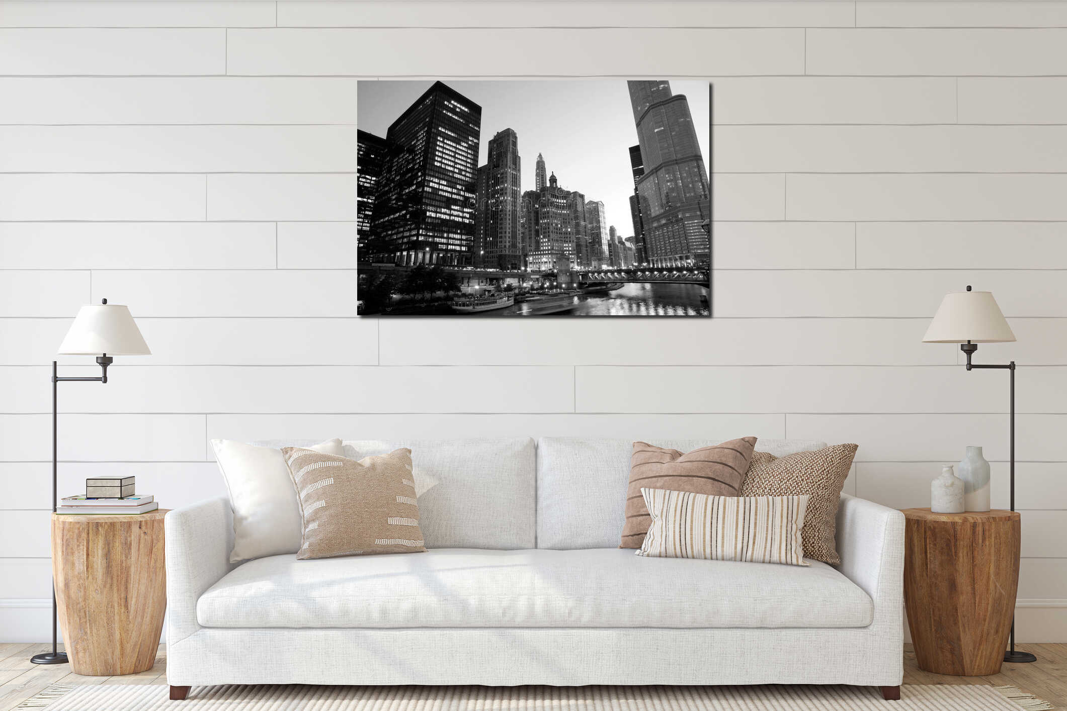 Canvas hanging interior mockup