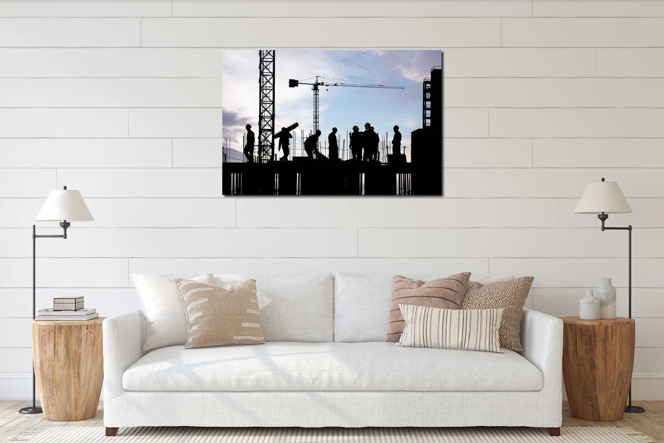 Canvas hanging interior mockup