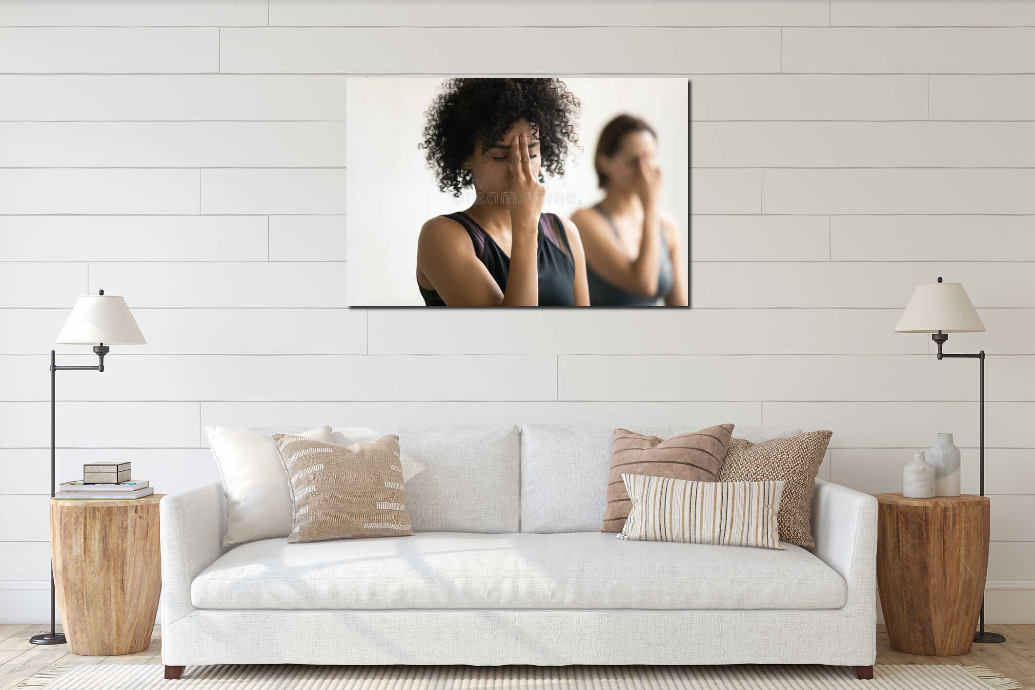 Canvas hanging interior mockup
