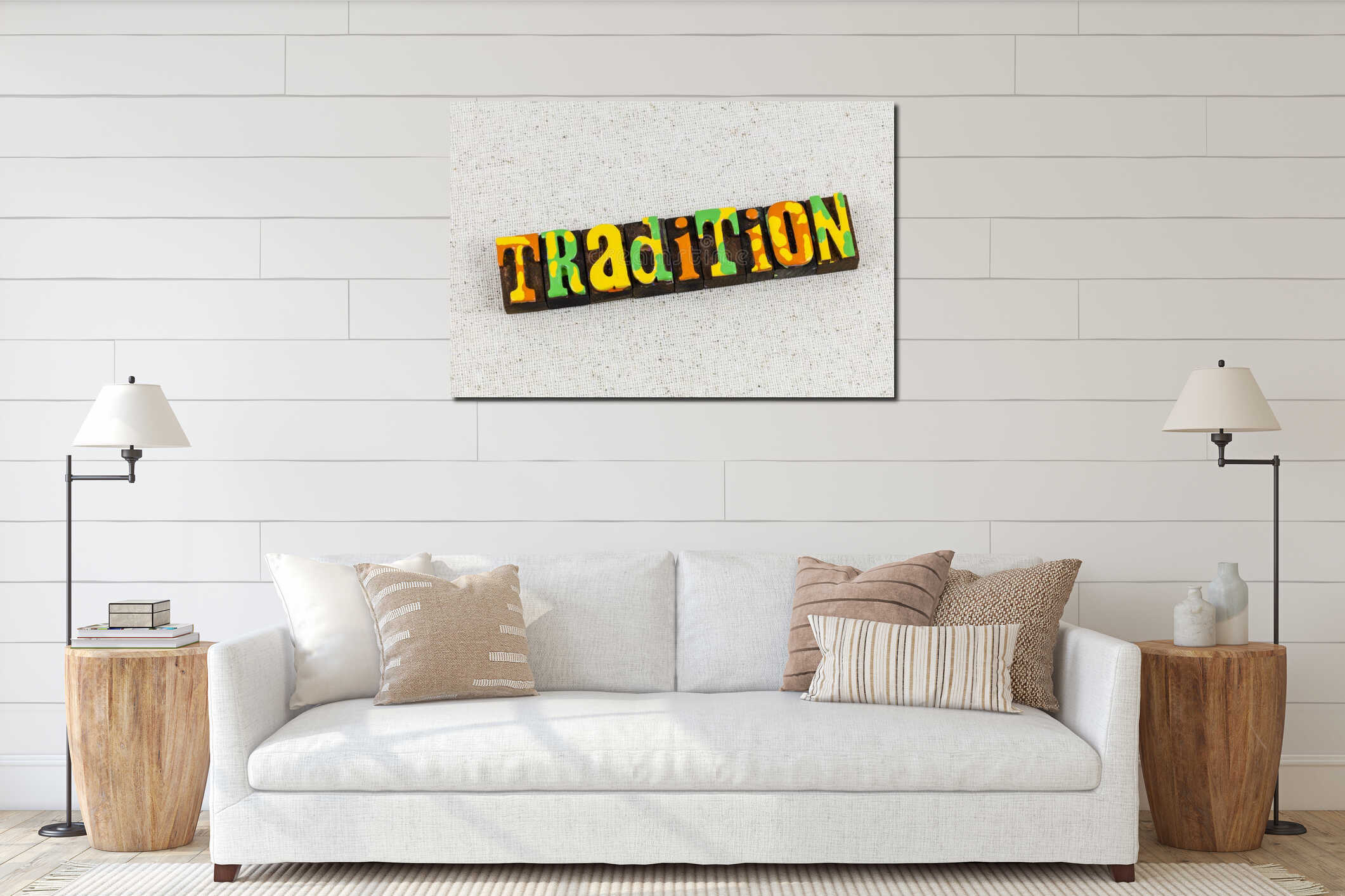 Canvas hanging interior mockup