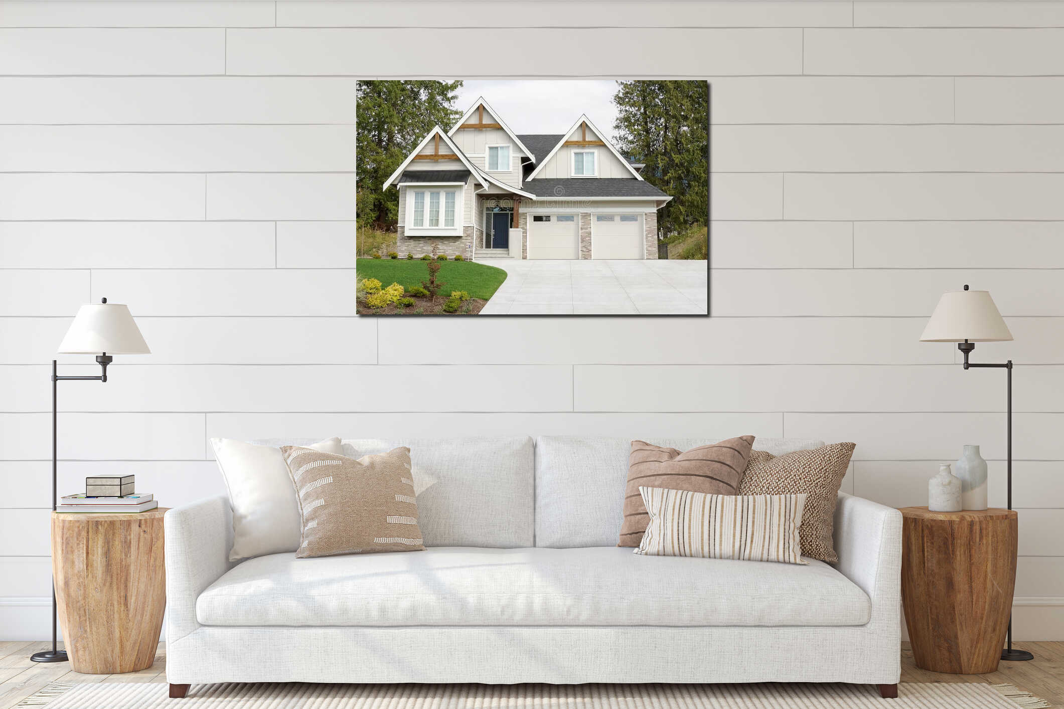 Canvas hanging interior mockup