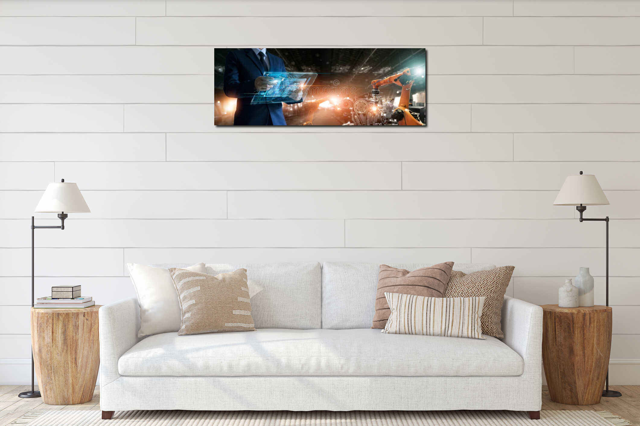 Canvas hanging interior mockup