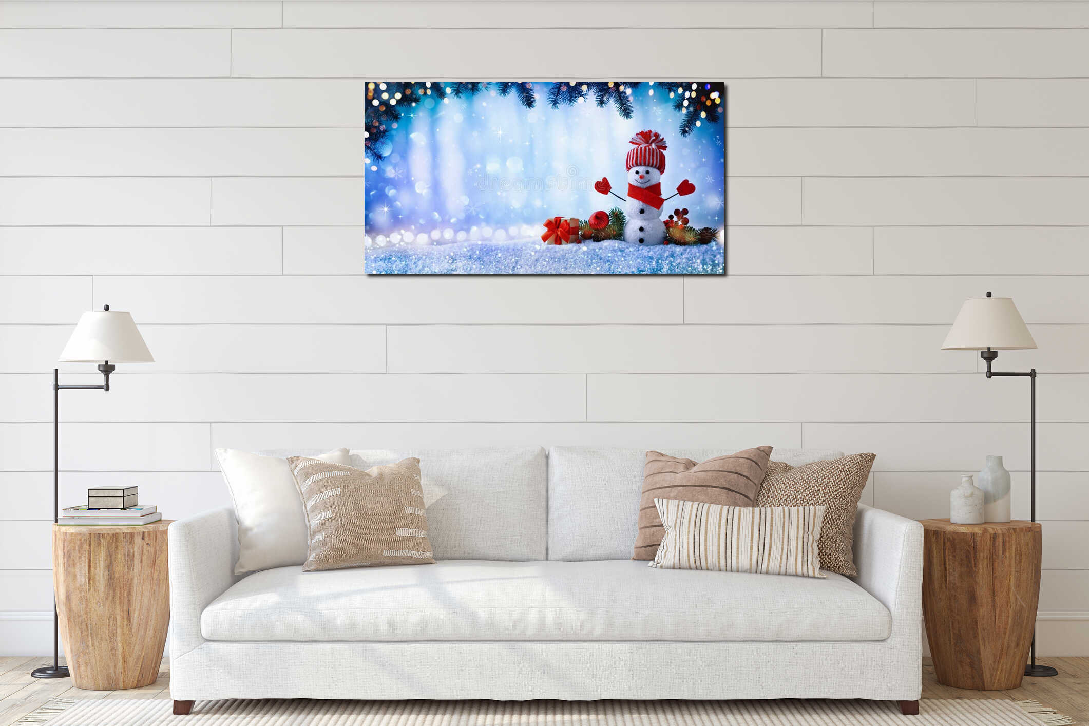 Canvas hanging interior mockup