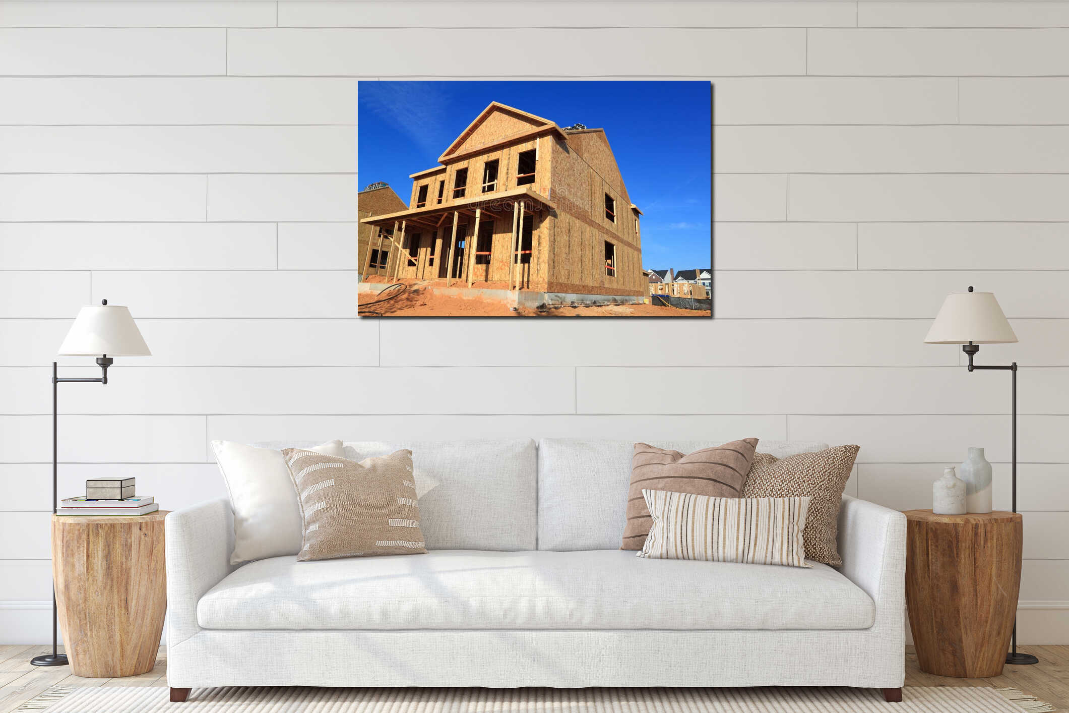 Canvas hanging interior mockup