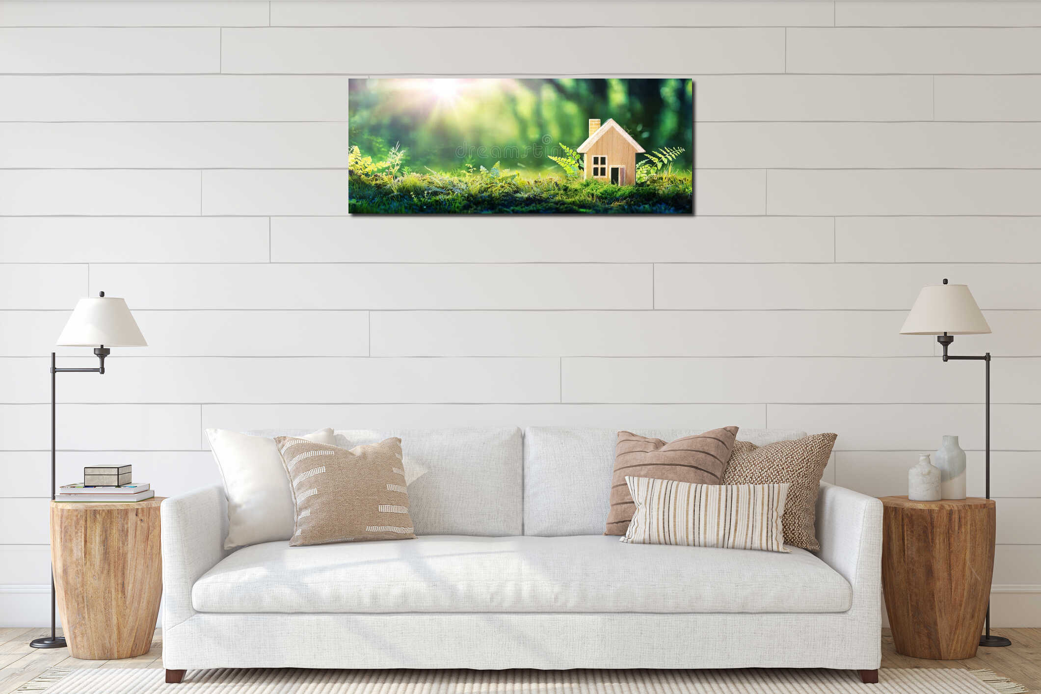 Canvas hanging interior mockup