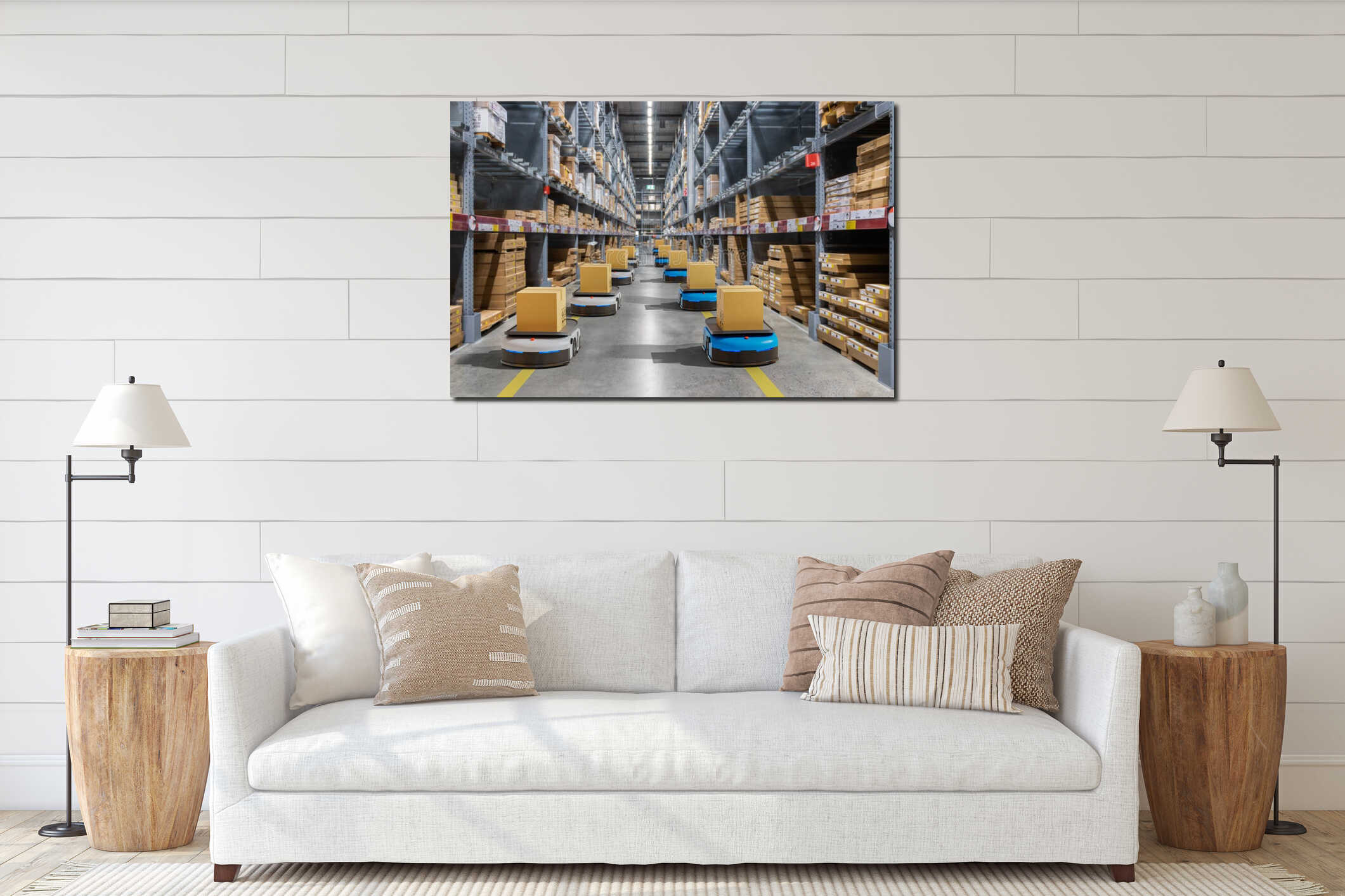 Canvas hanging interior mockup