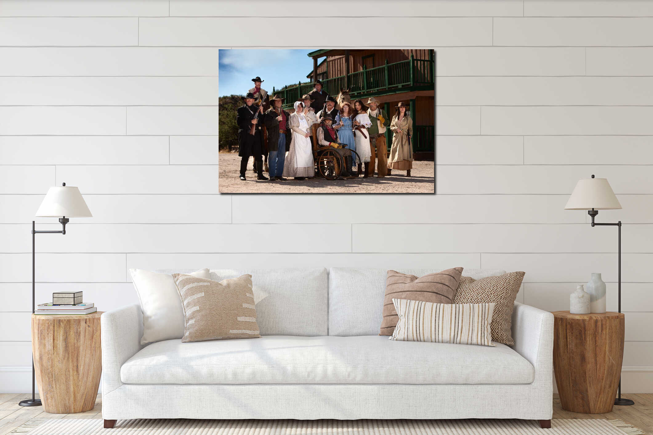 Canvas hanging interior mockup