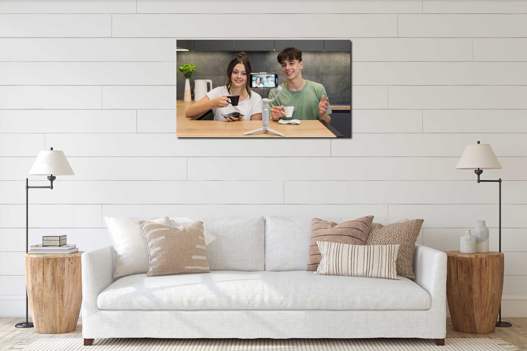 Canvas hanging interior mockup