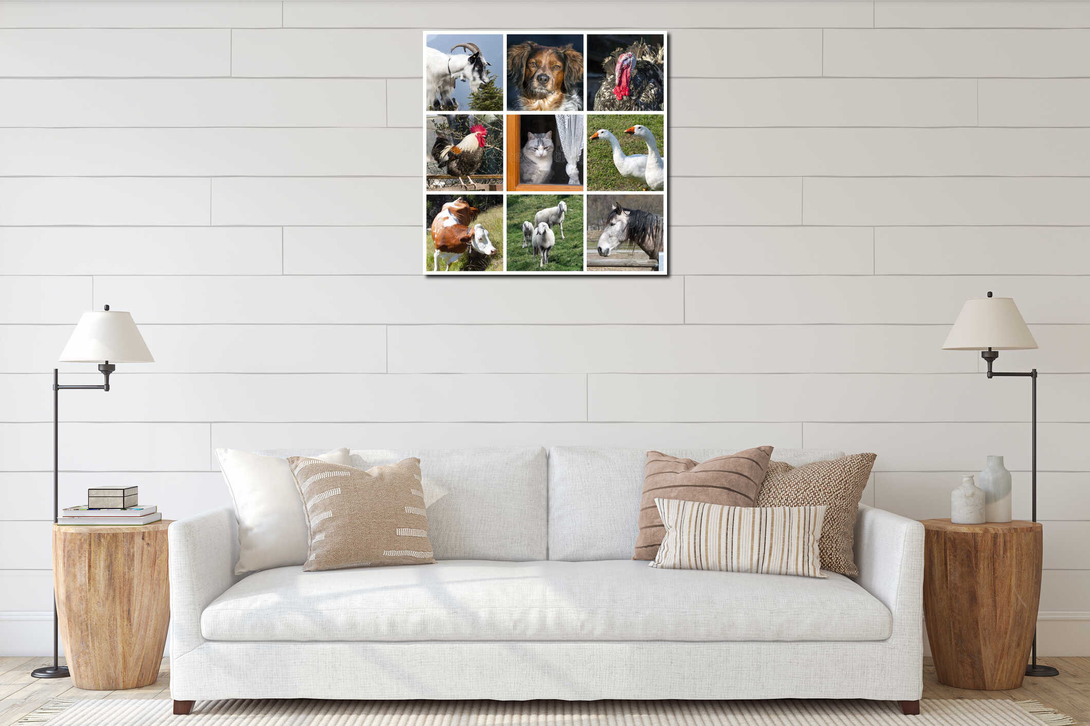 Canvas hanging interior mockup