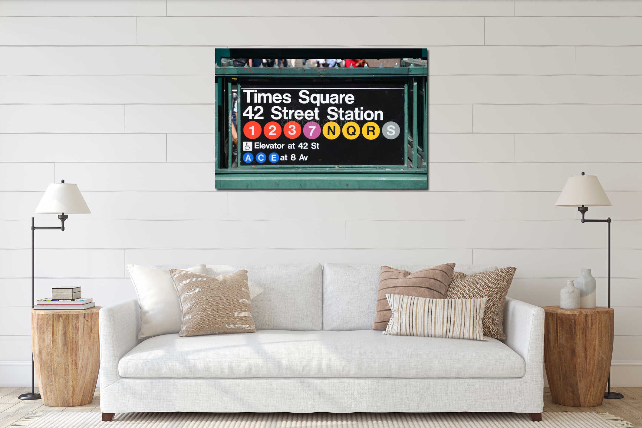 Canvas hanging interior mockup