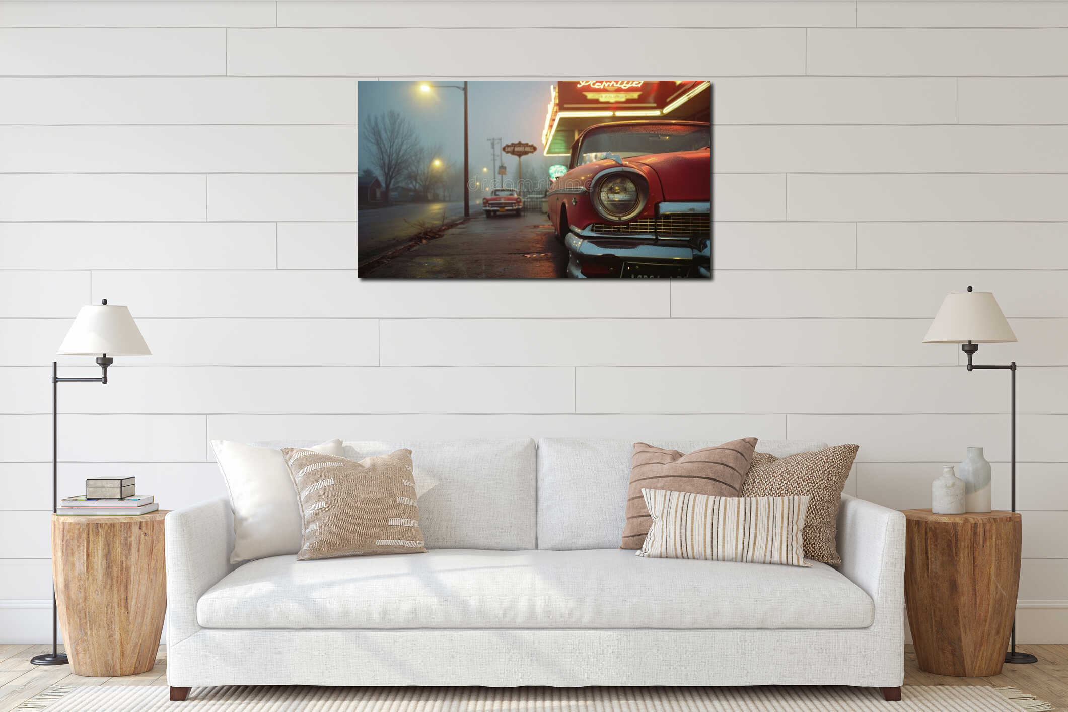 Canvas hanging interior mockup