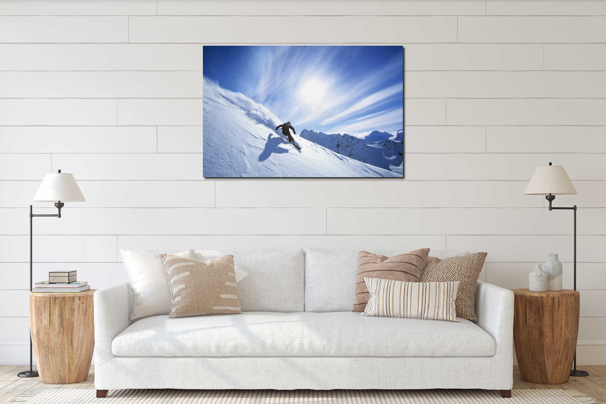 Canvas hanging interior mockup