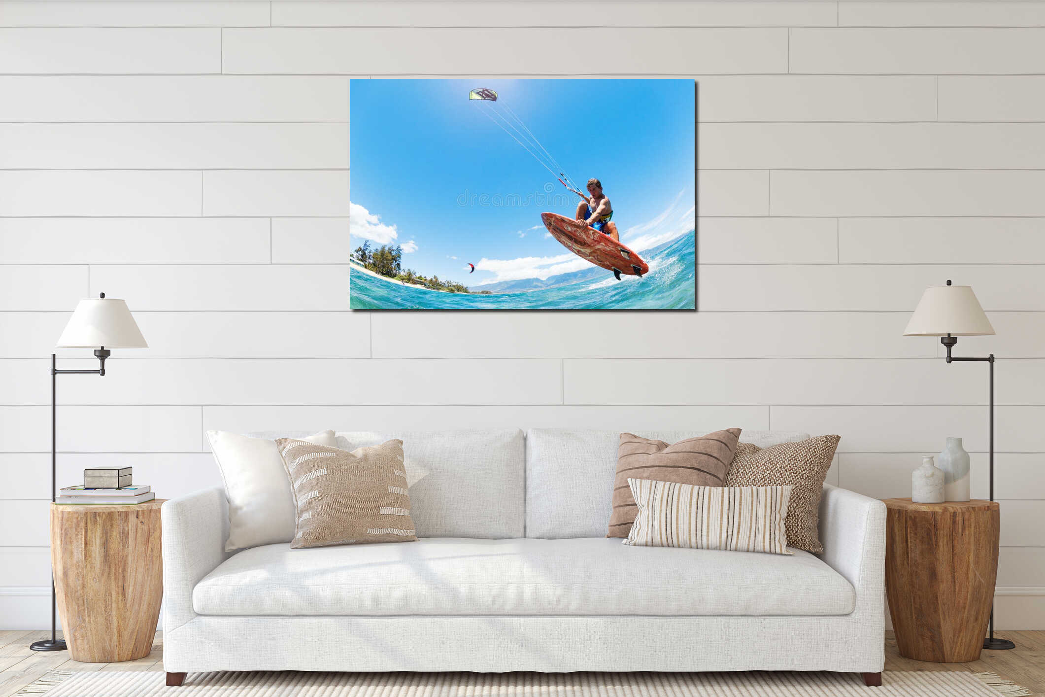 Canvas hanging interior mockup