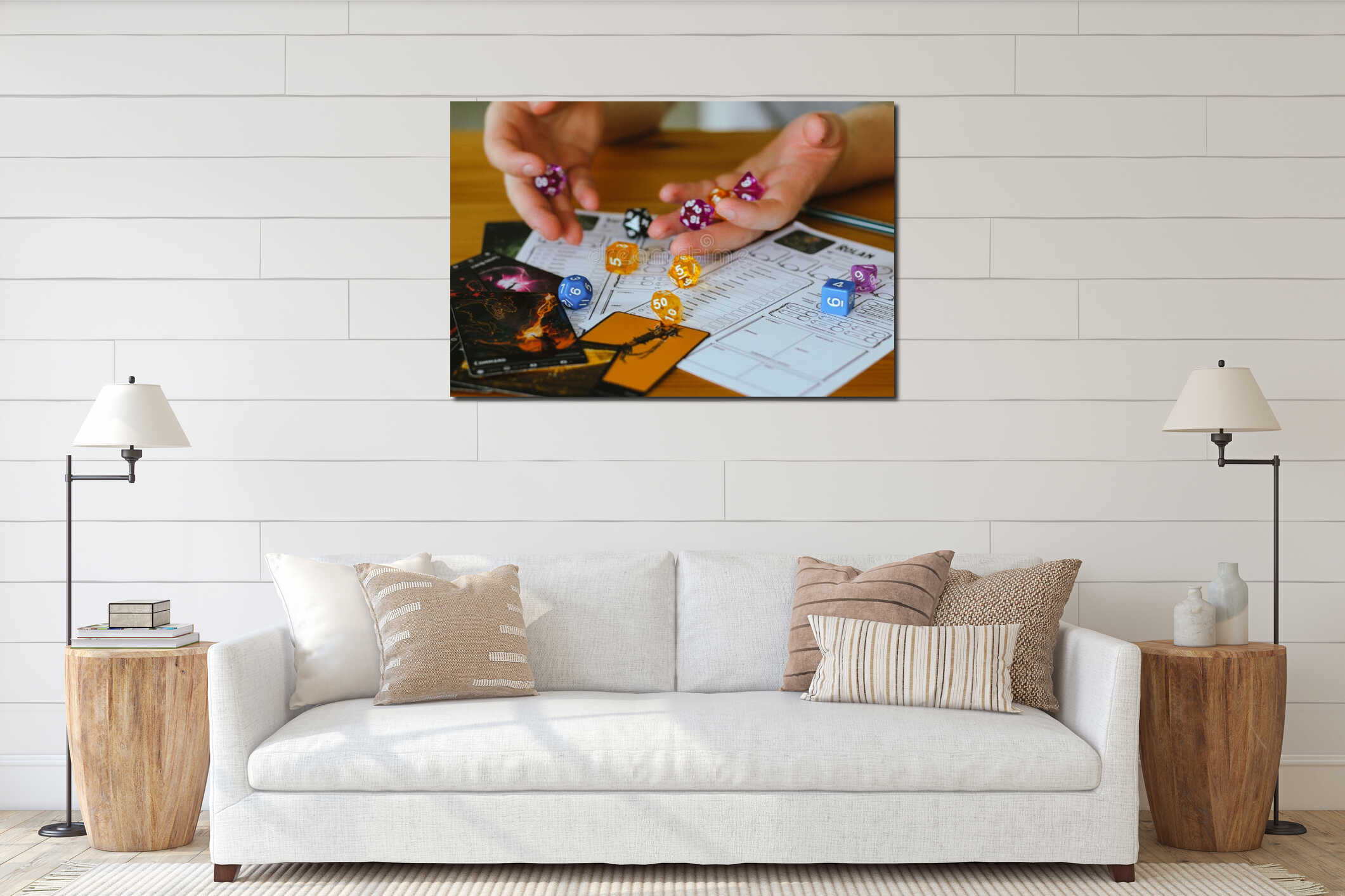 Canvas hanging interior mockup