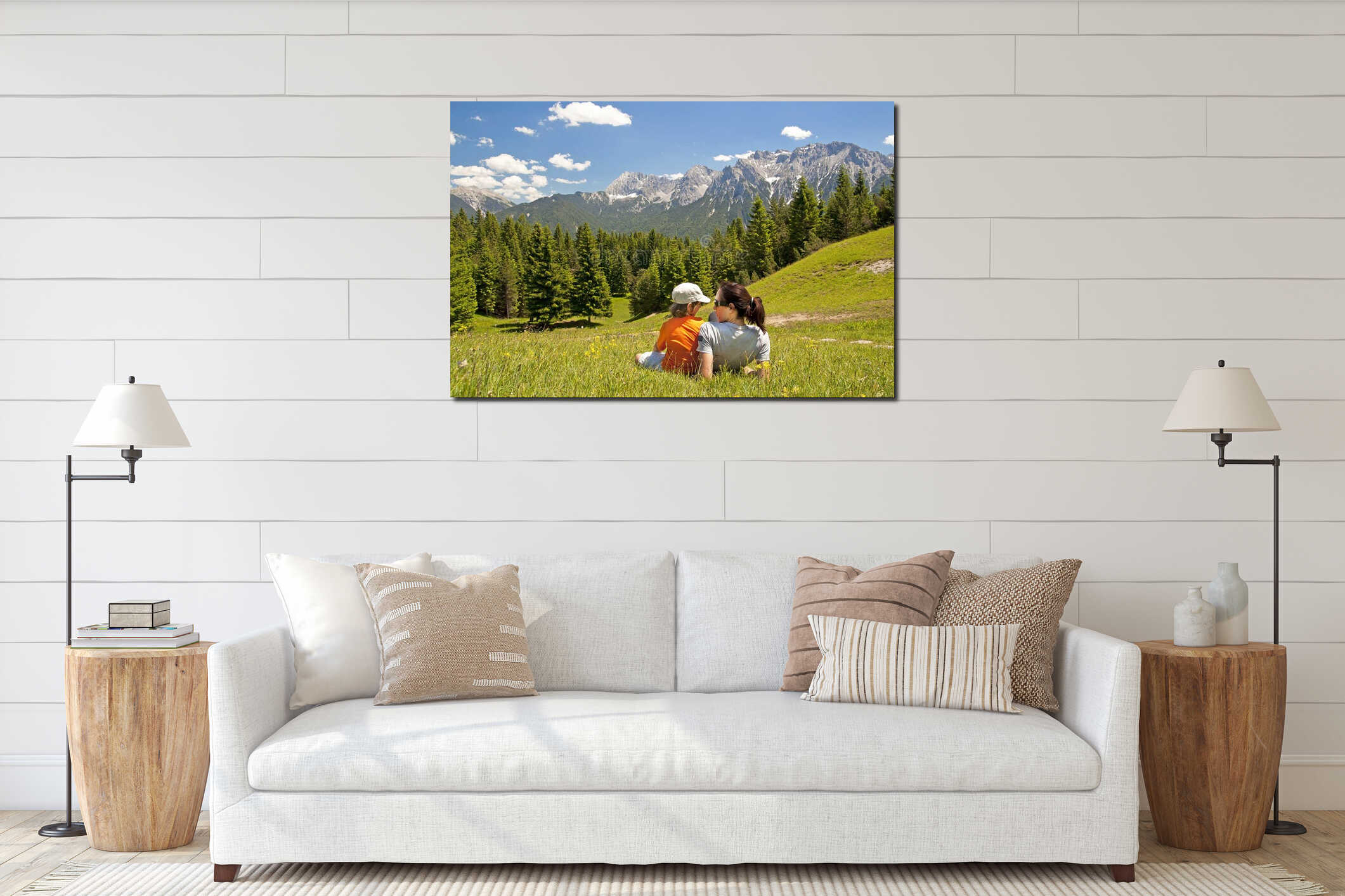 Canvas hanging interior mockup