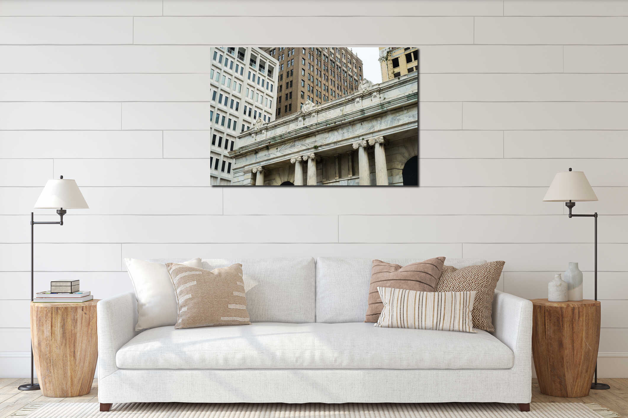 Canvas hanging interior mockup