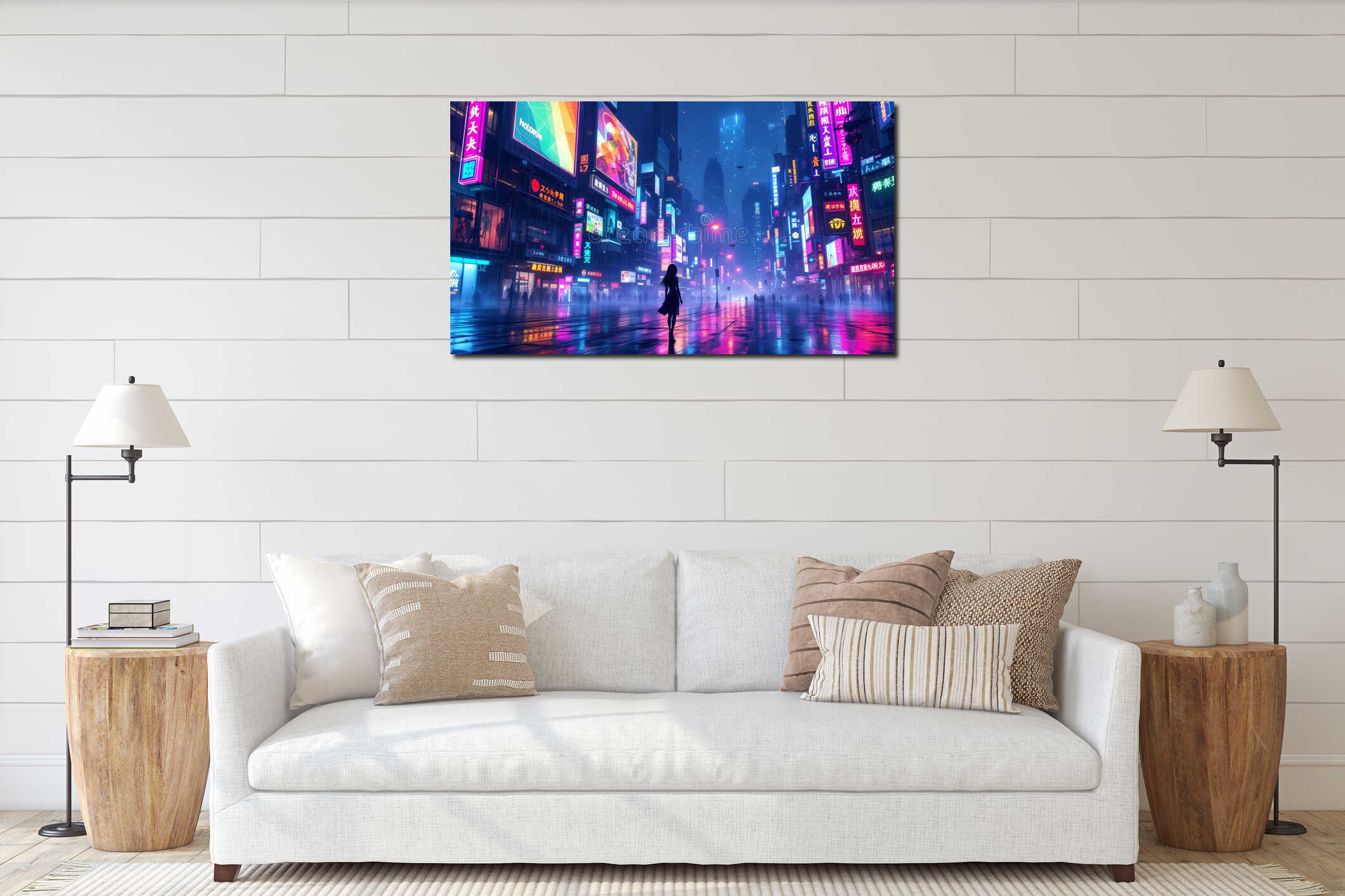 Canvas hanging interior mockup