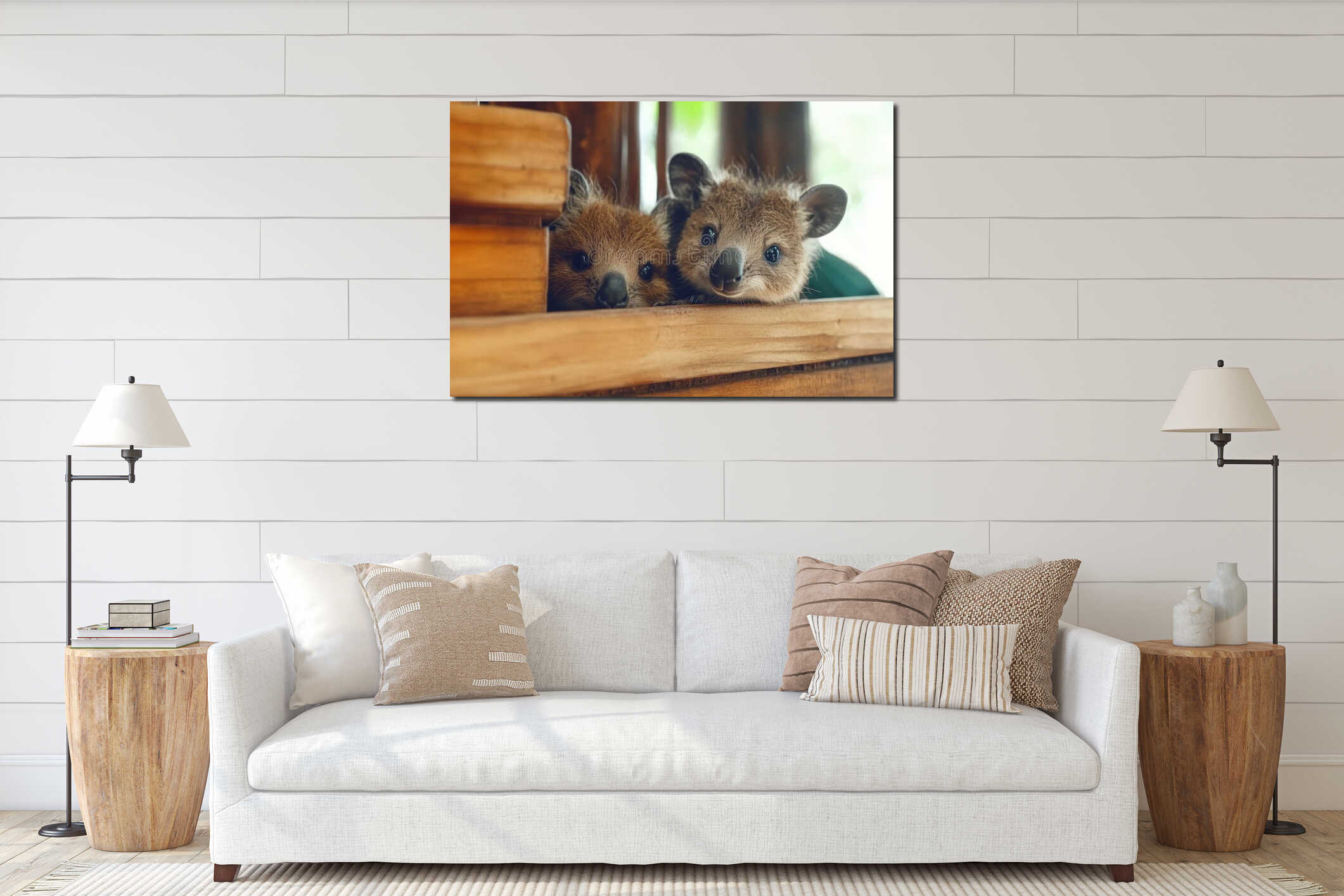 Canvas hanging interior mockup
