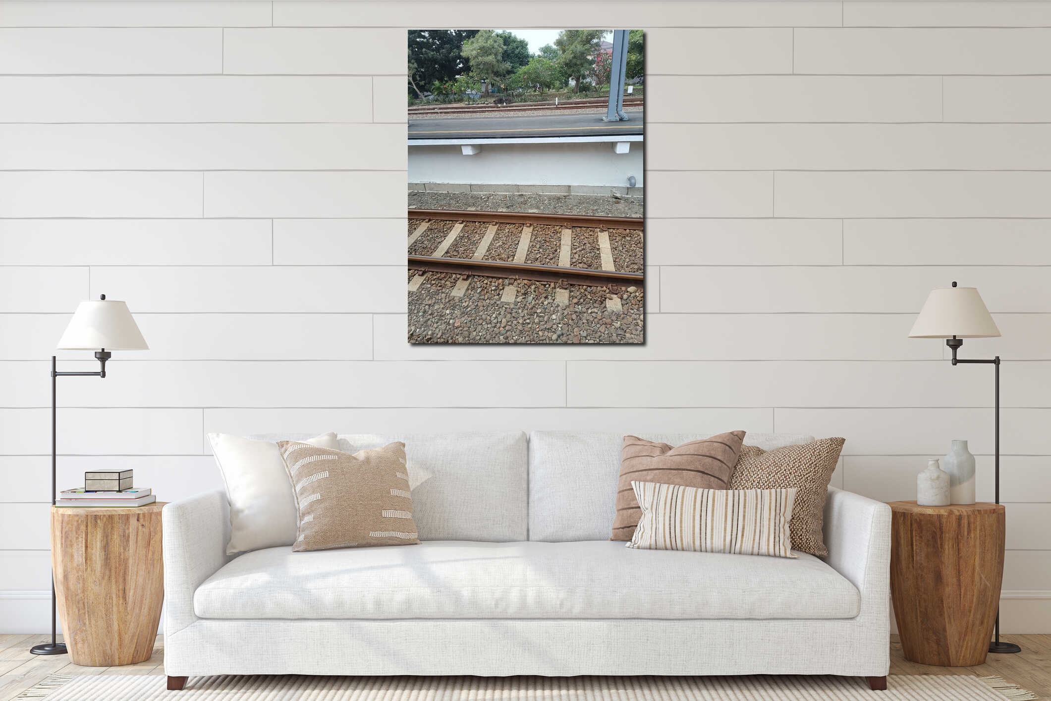 Canvas hanging interior mockup