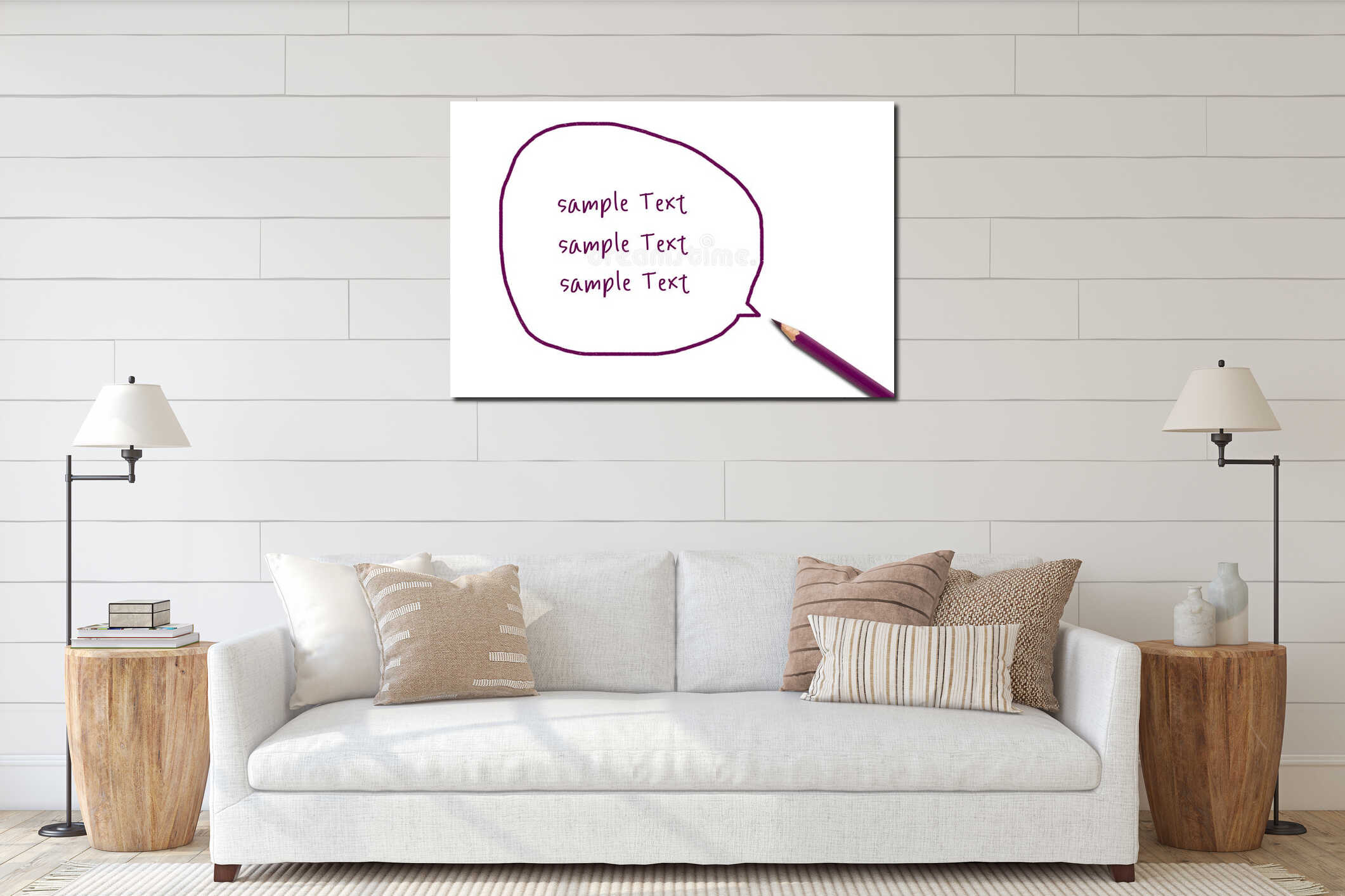 Canvas hanging interior mockup