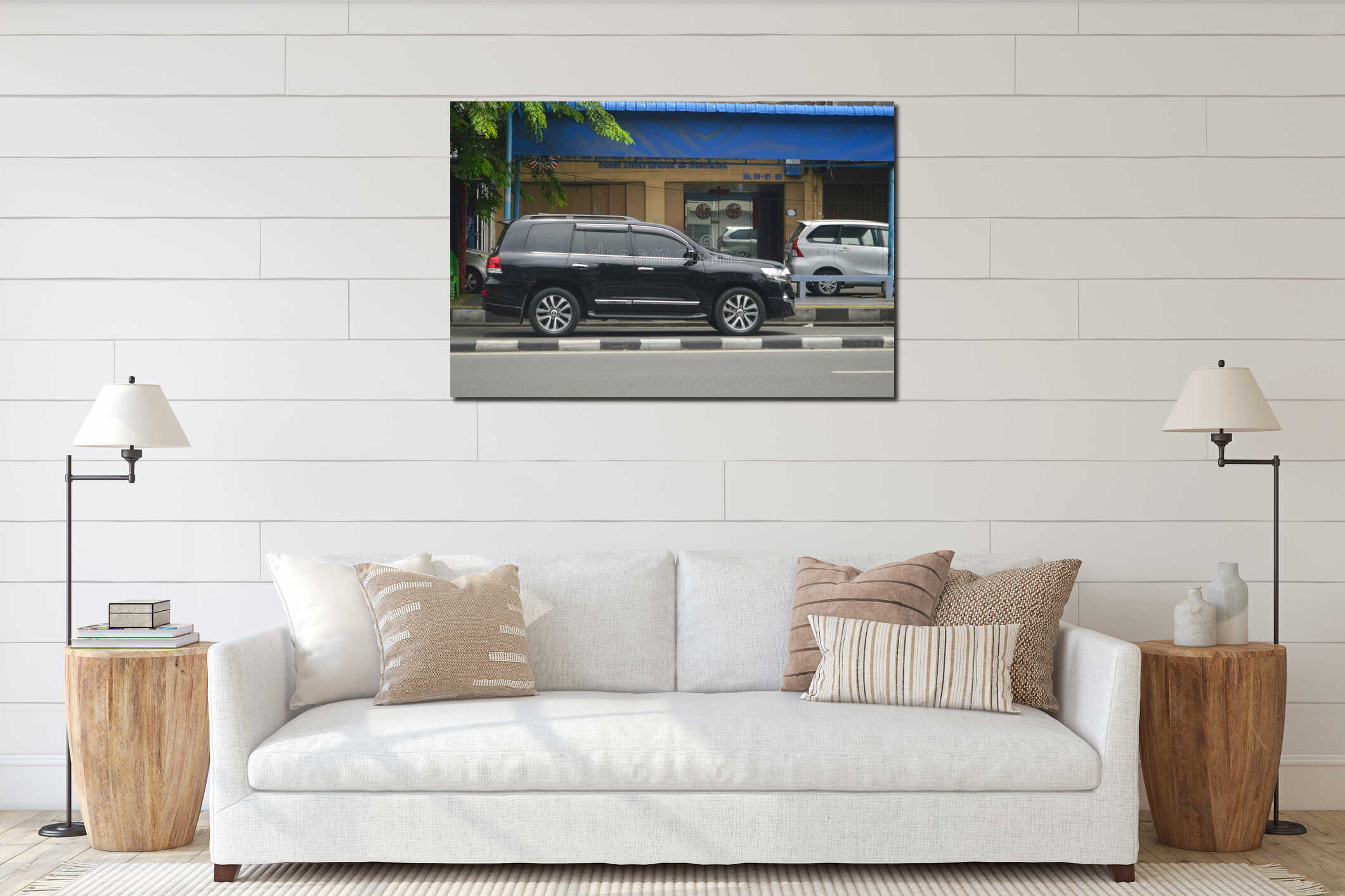 Canvas hanging interior mockup
