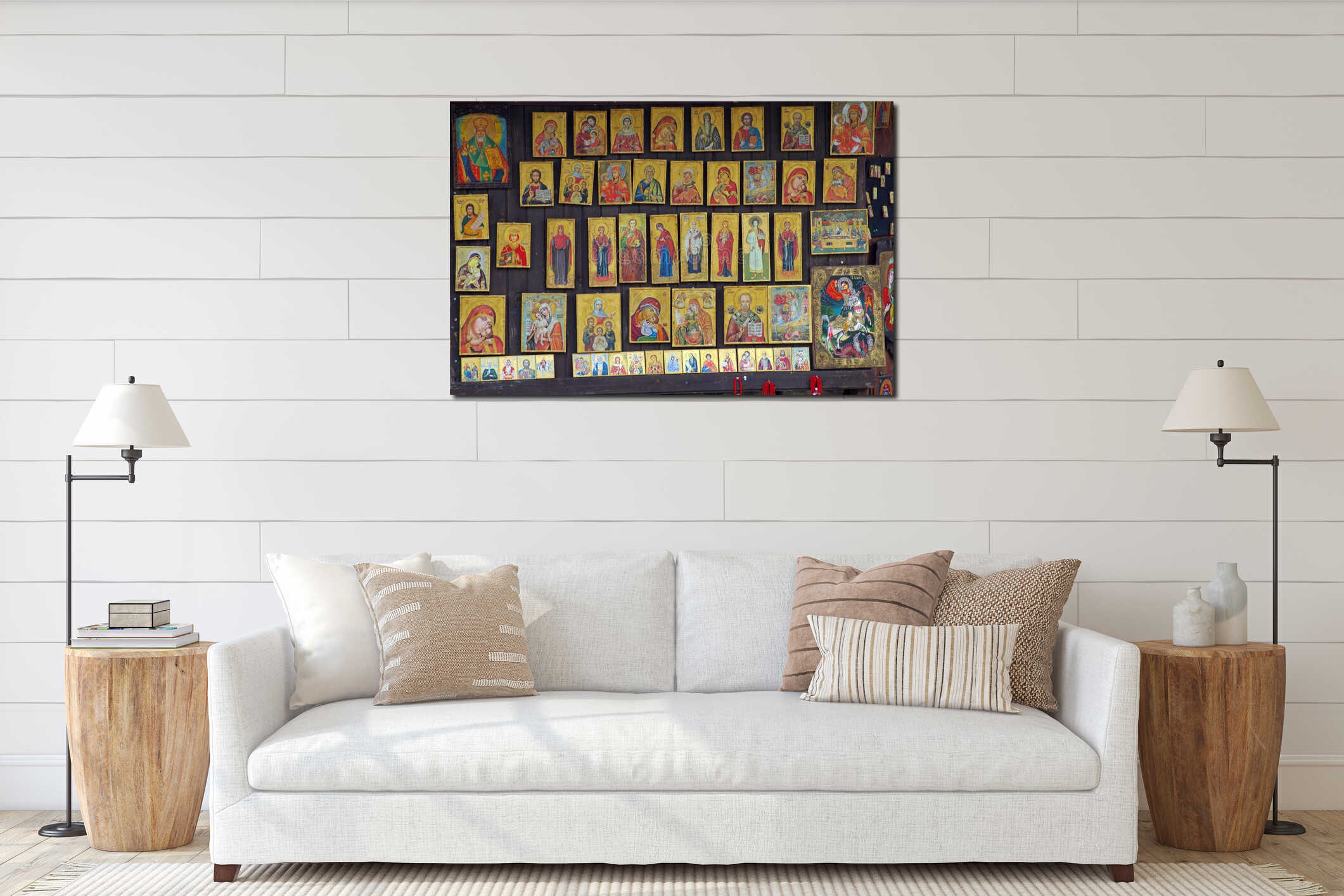 Canvas hanging interior mockup