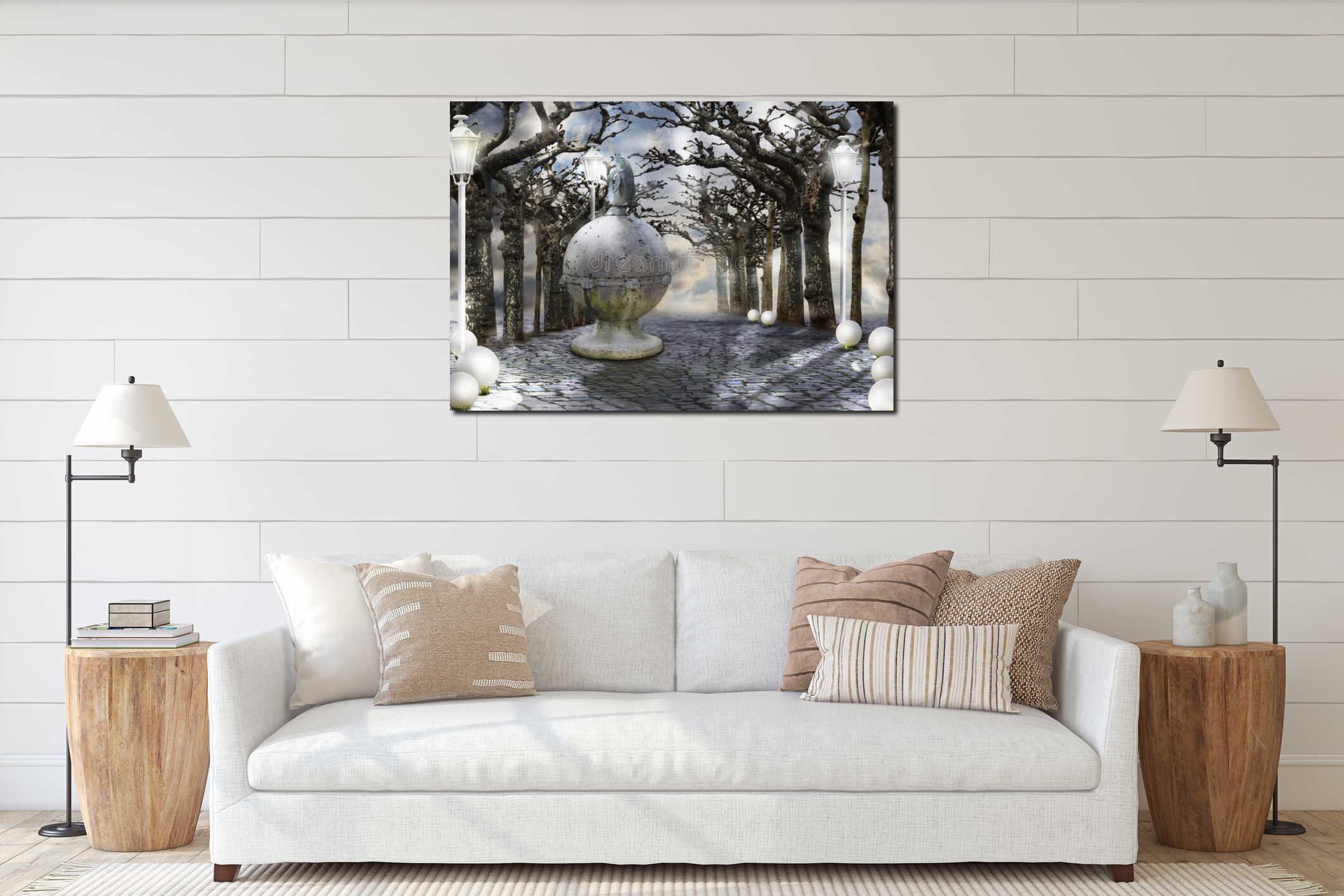 Canvas hanging interior mockup
