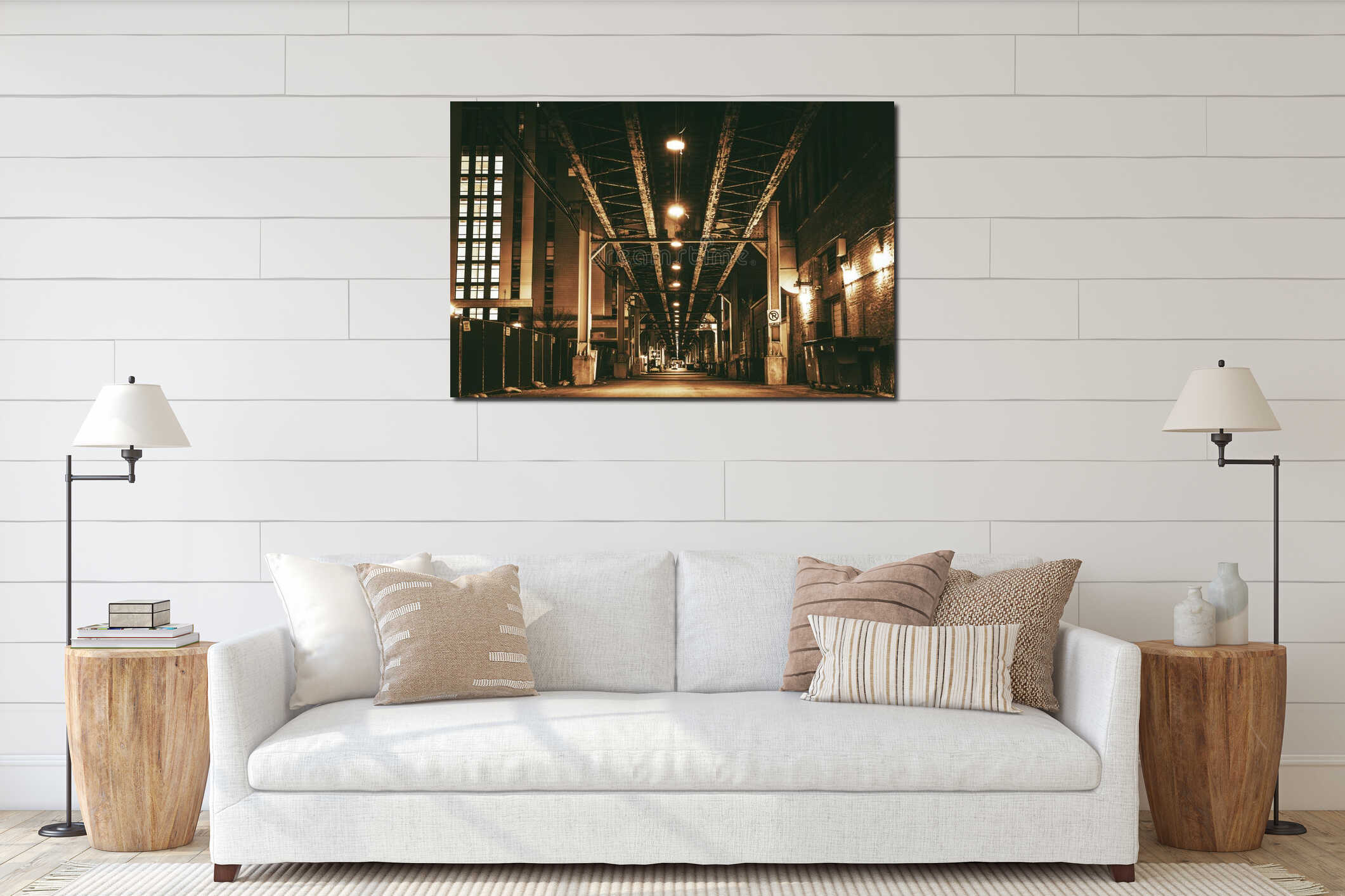 Canvas hanging interior mockup