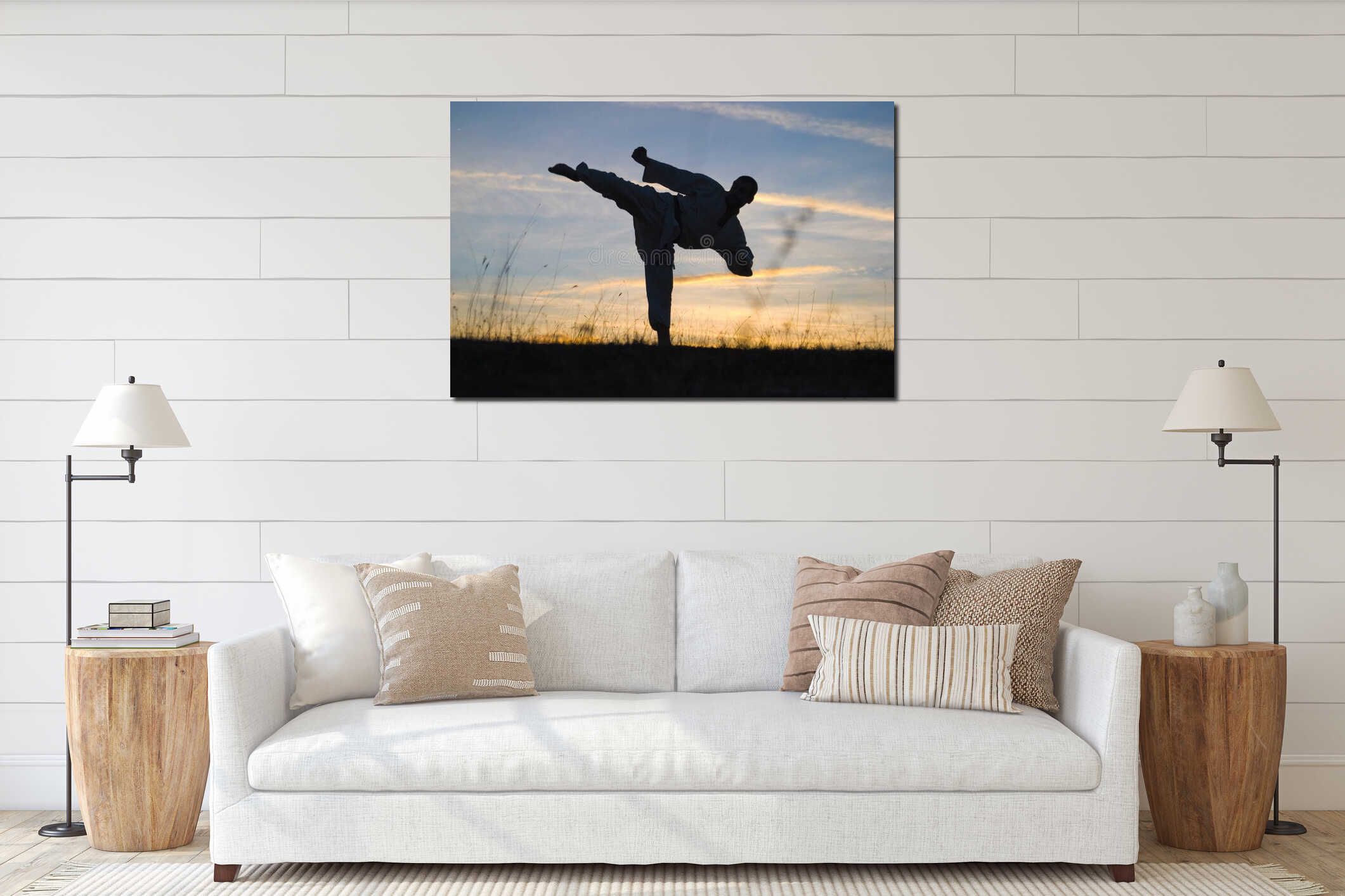 Canvas hanging interior mockup
