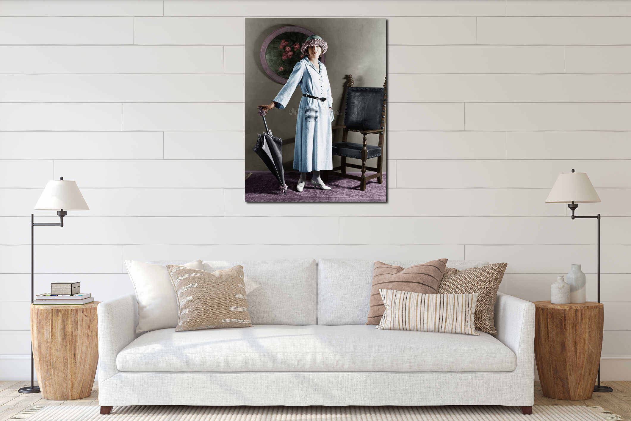 Canvas hanging interior mockup