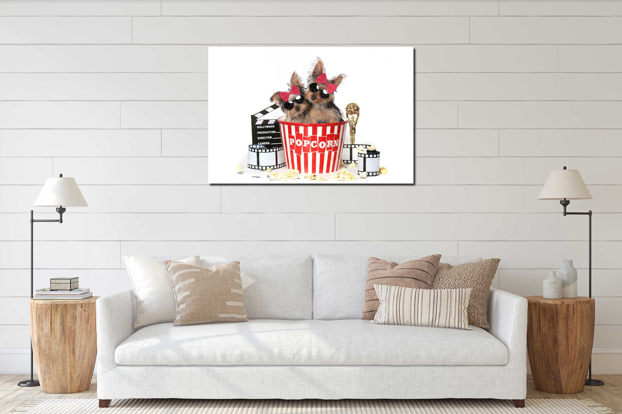 Canvas hanging interior mockup