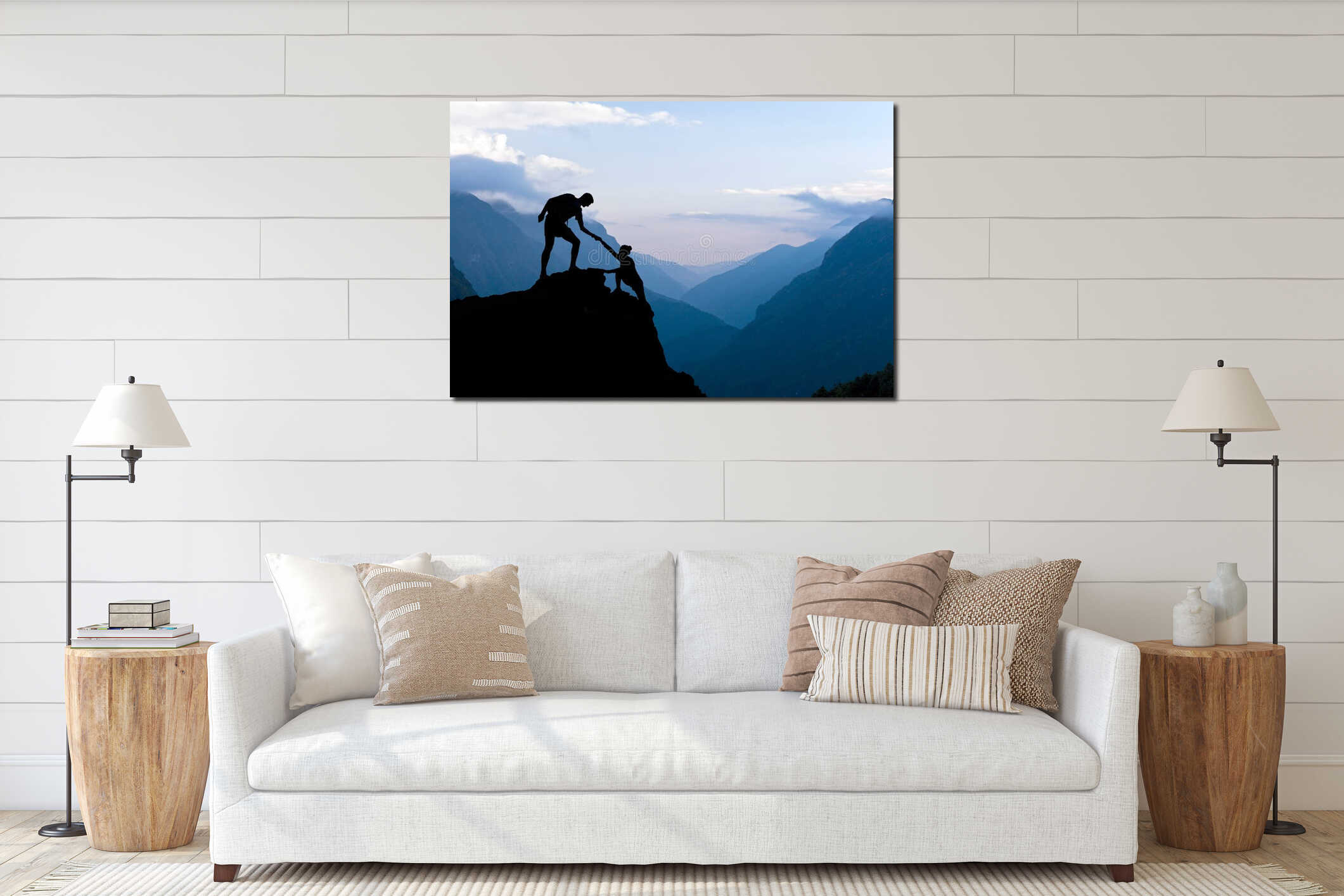 Canvas hanging interior mockup