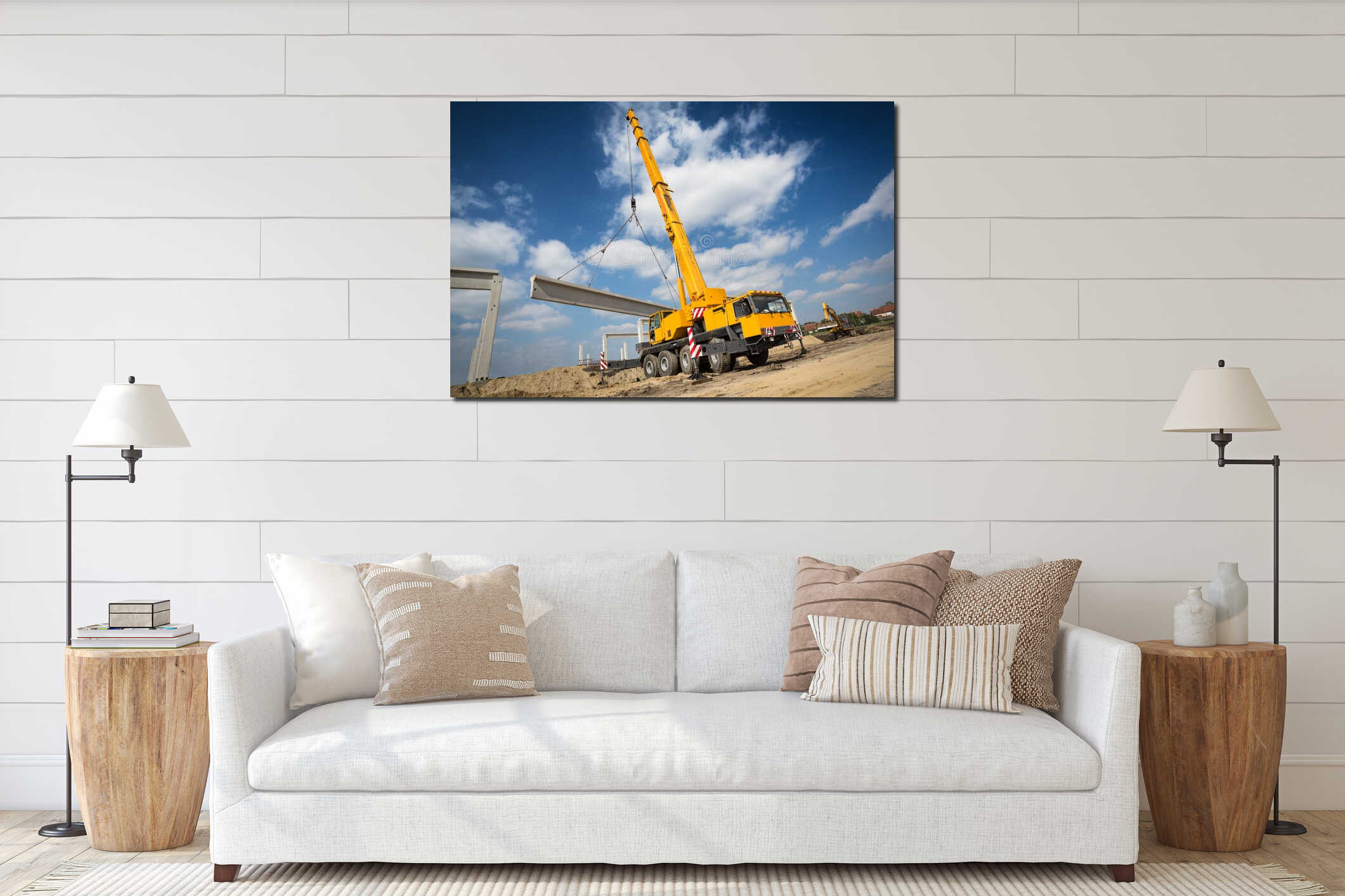 Canvas hanging interior mockup