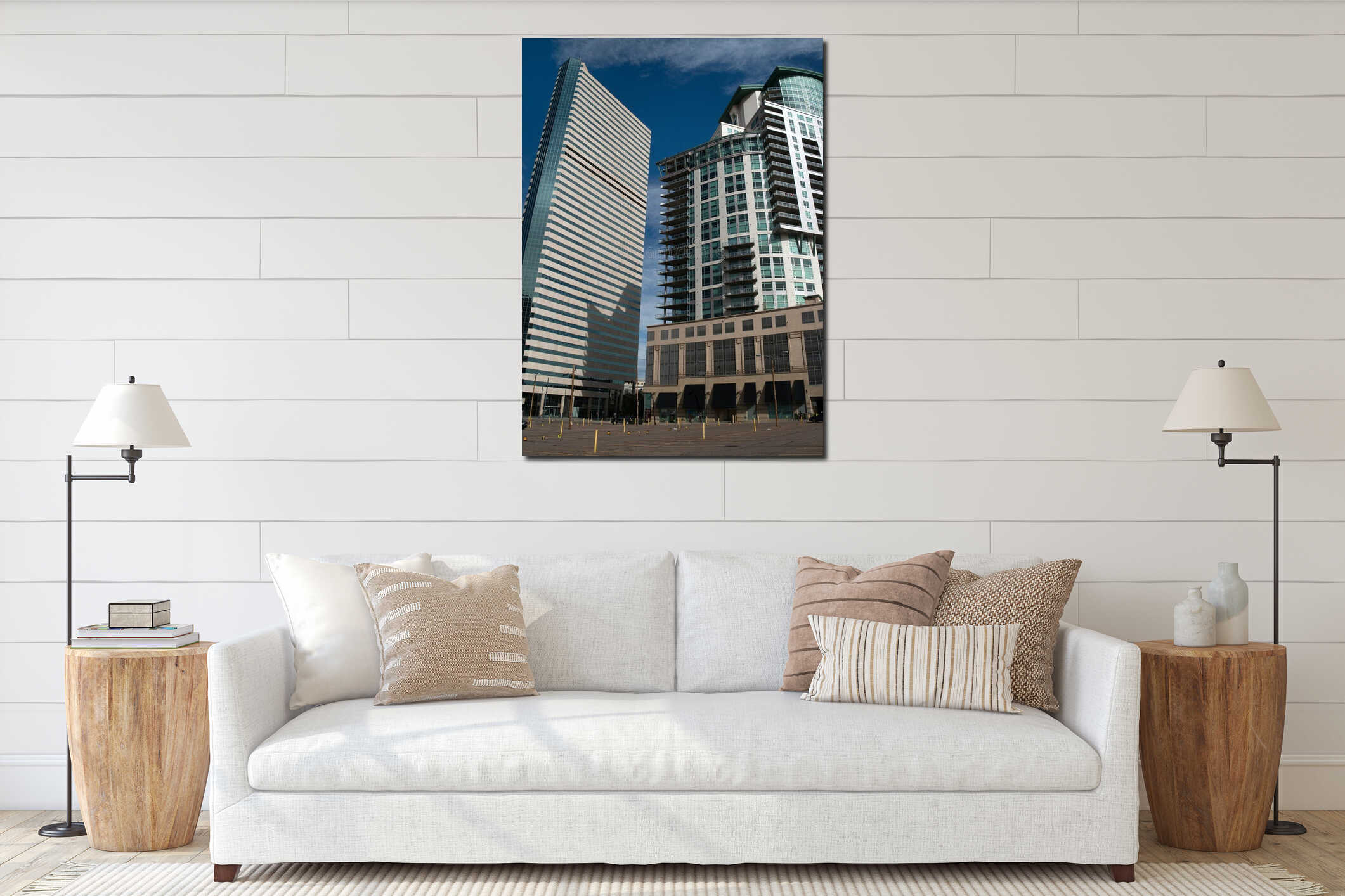 Canvas hanging interior mockup