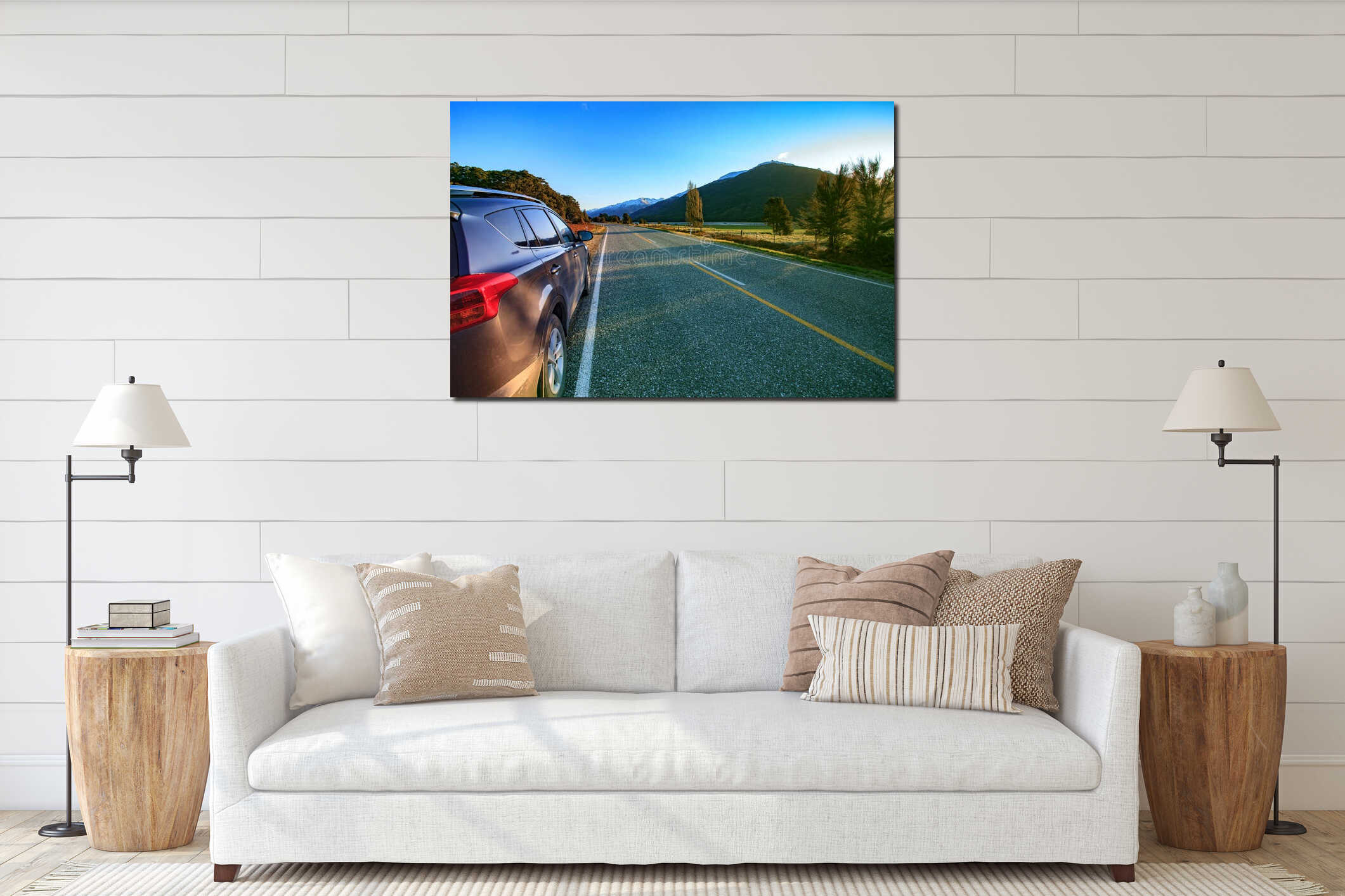 Canvas hanging interior mockup