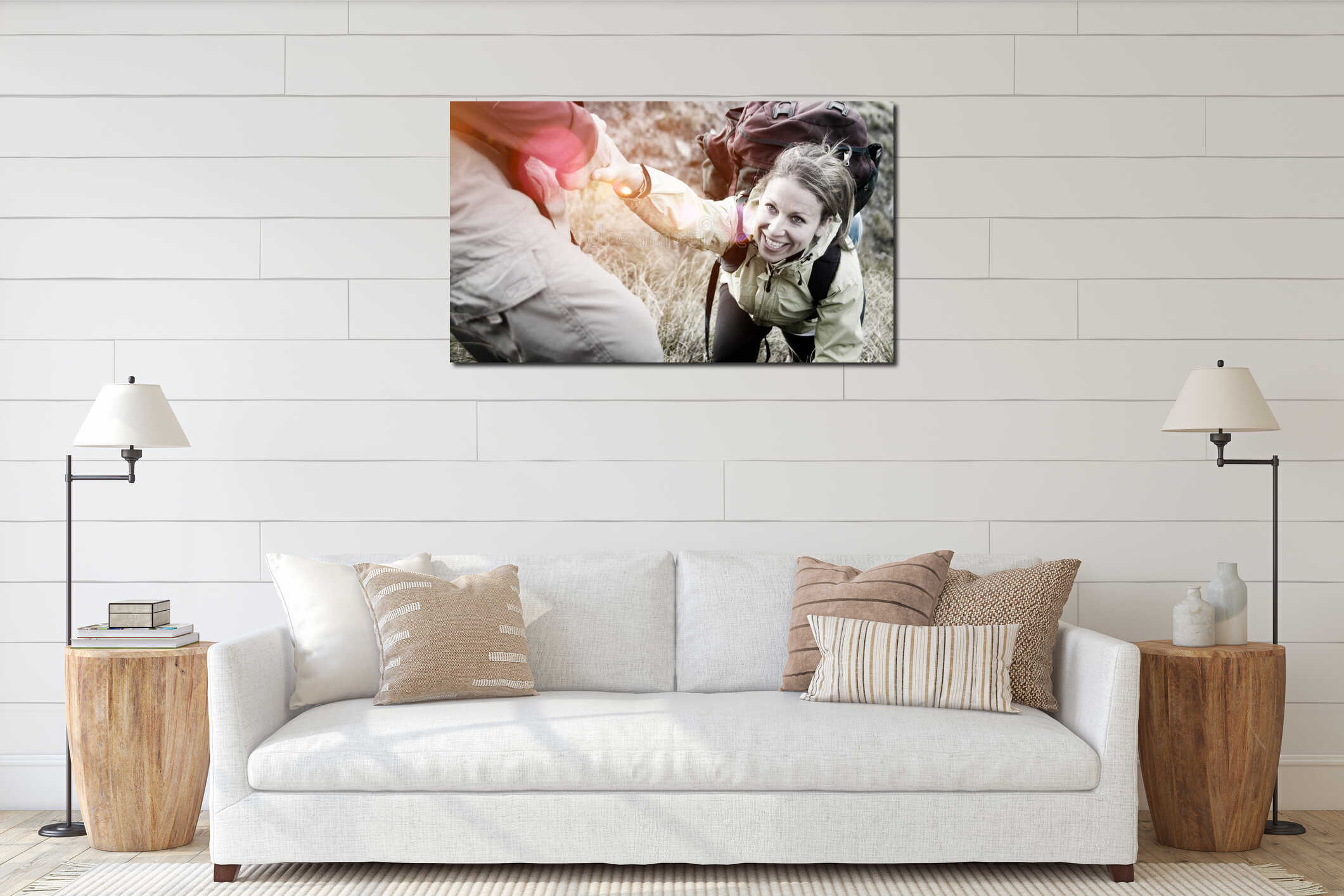 Canvas hanging interior mockup