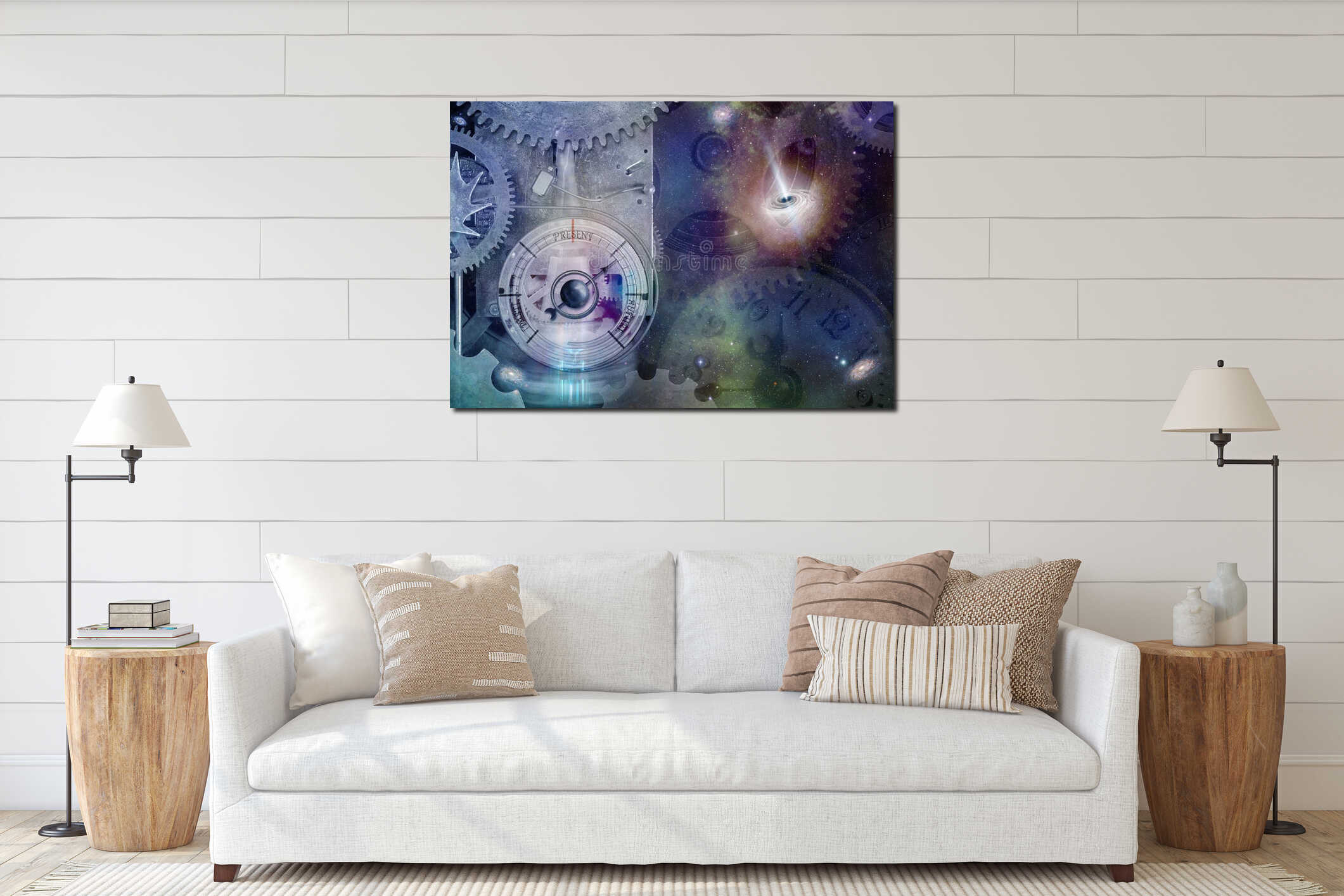 Canvas hanging interior mockup