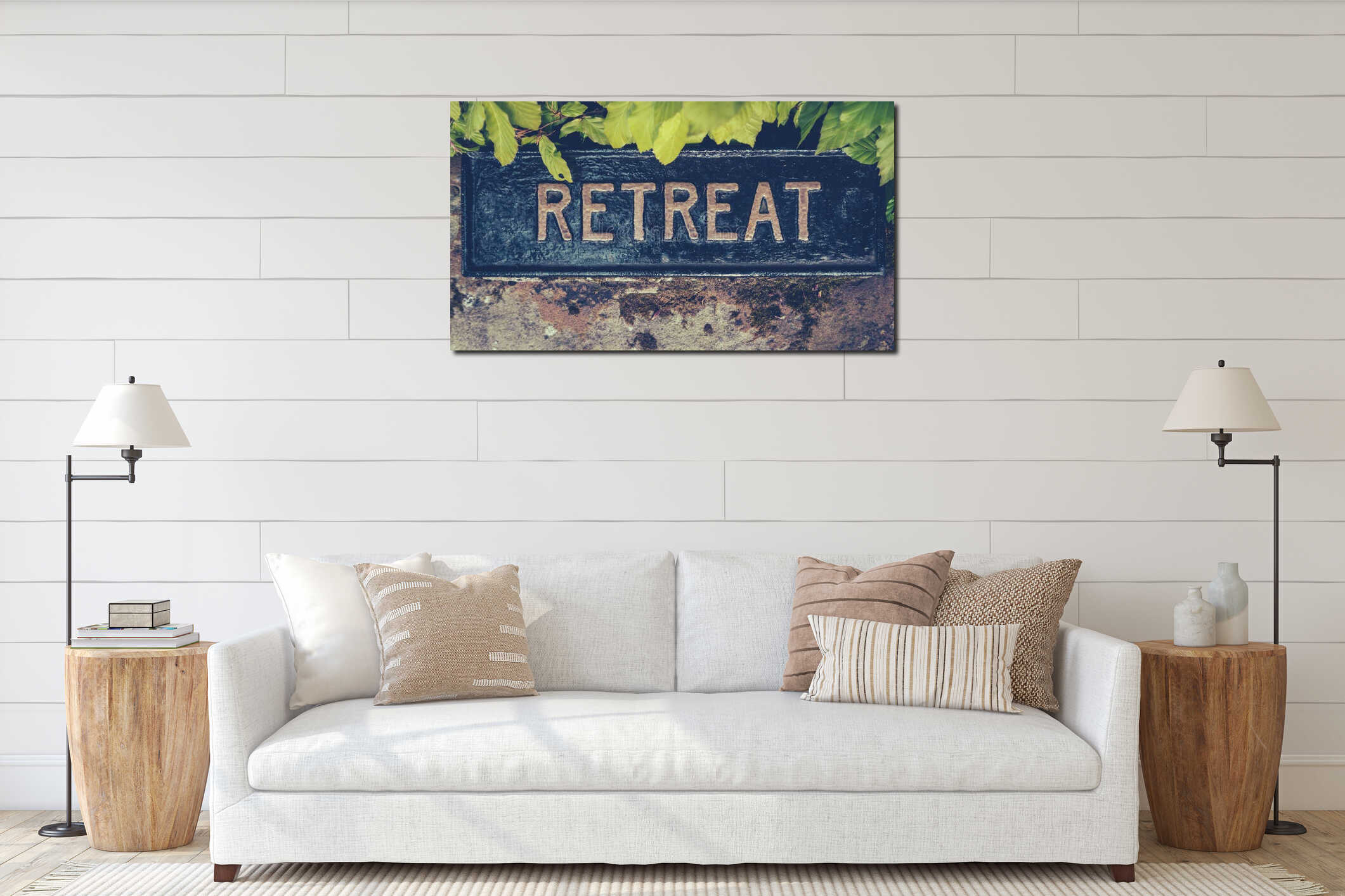 Canvas hanging interior mockup