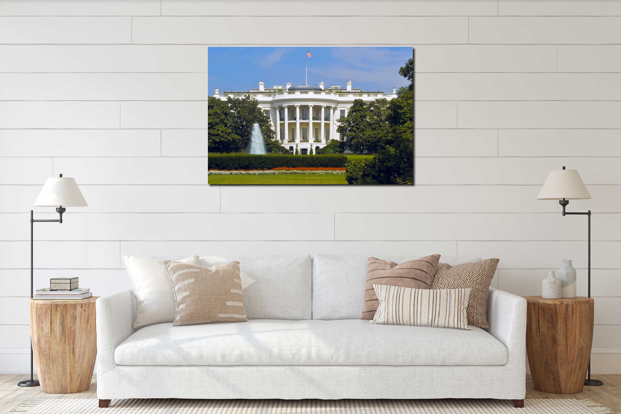 Canvas hanging interior mockup