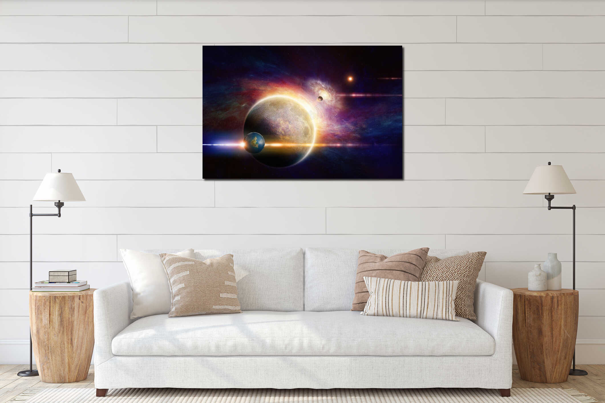 Canvas hanging interior mockup