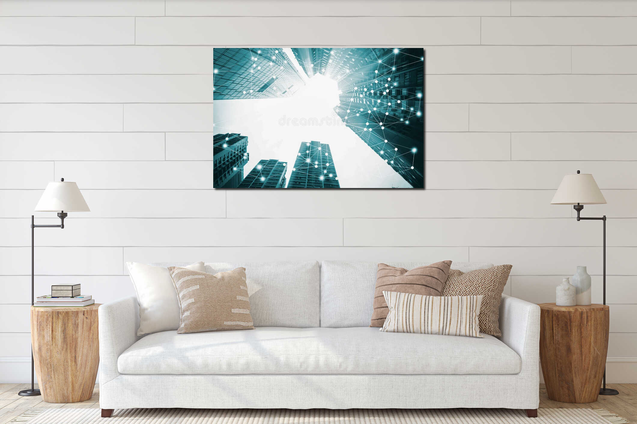 Canvas hanging interior mockup