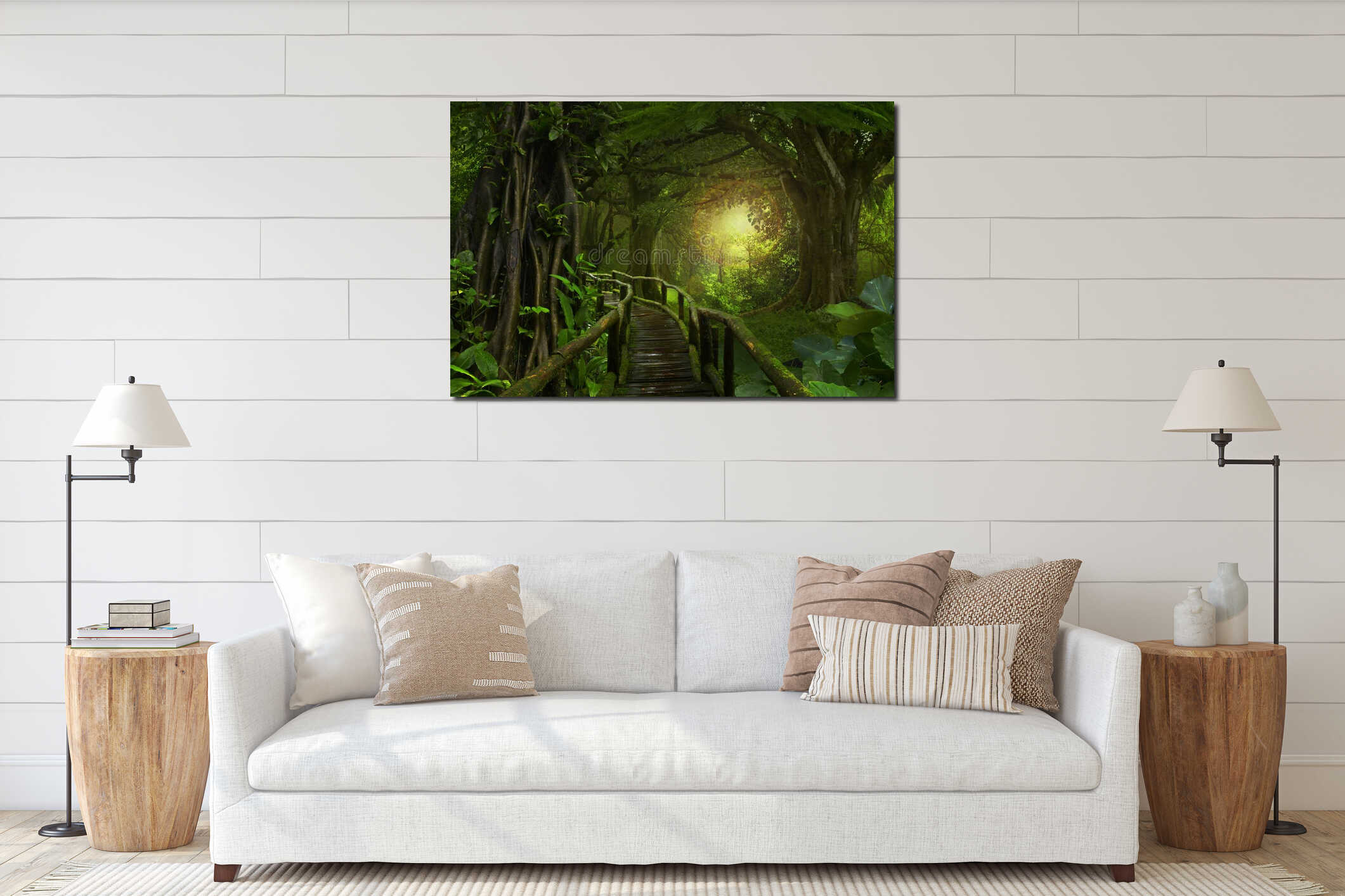 Canvas hanging interior mockup